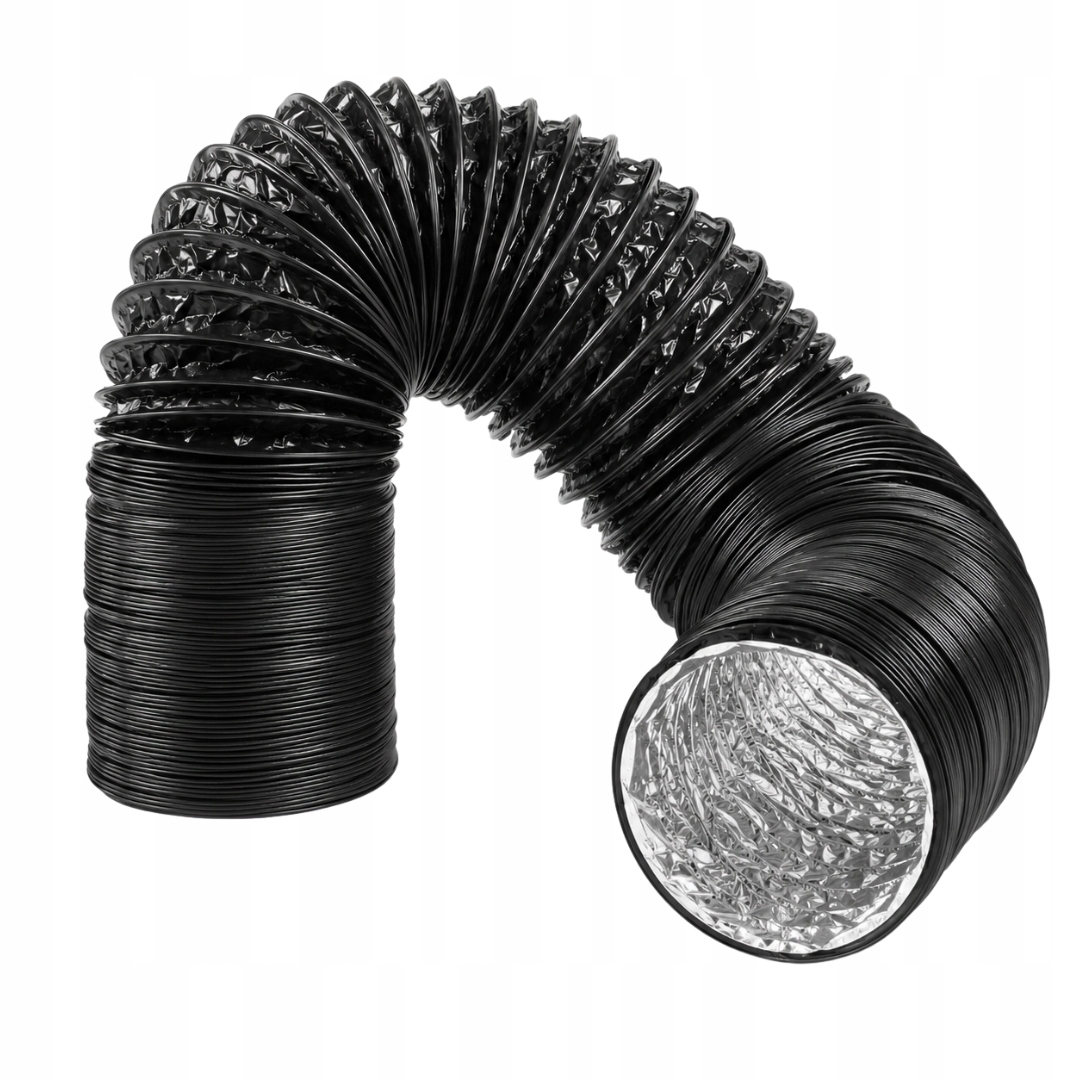Rura wentylacyjna elastyczna 10 m, czarna, 100 mm, aluminium/PVC