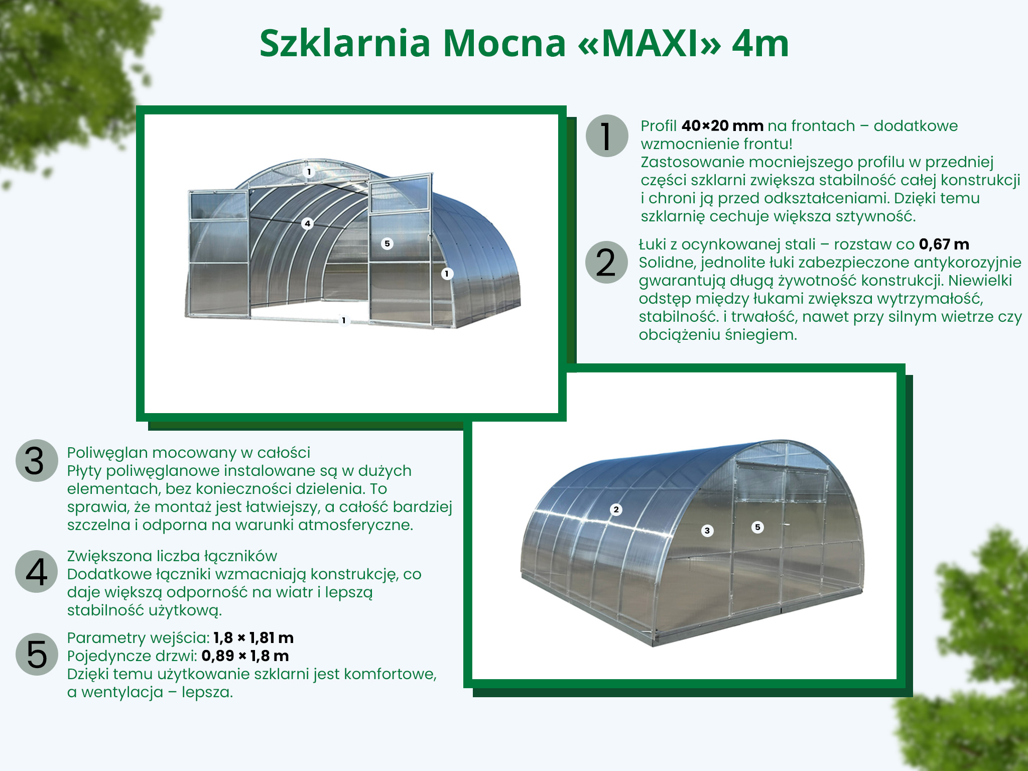 Szklarnia Mocna MAXI 40x20 4x10m 4mm