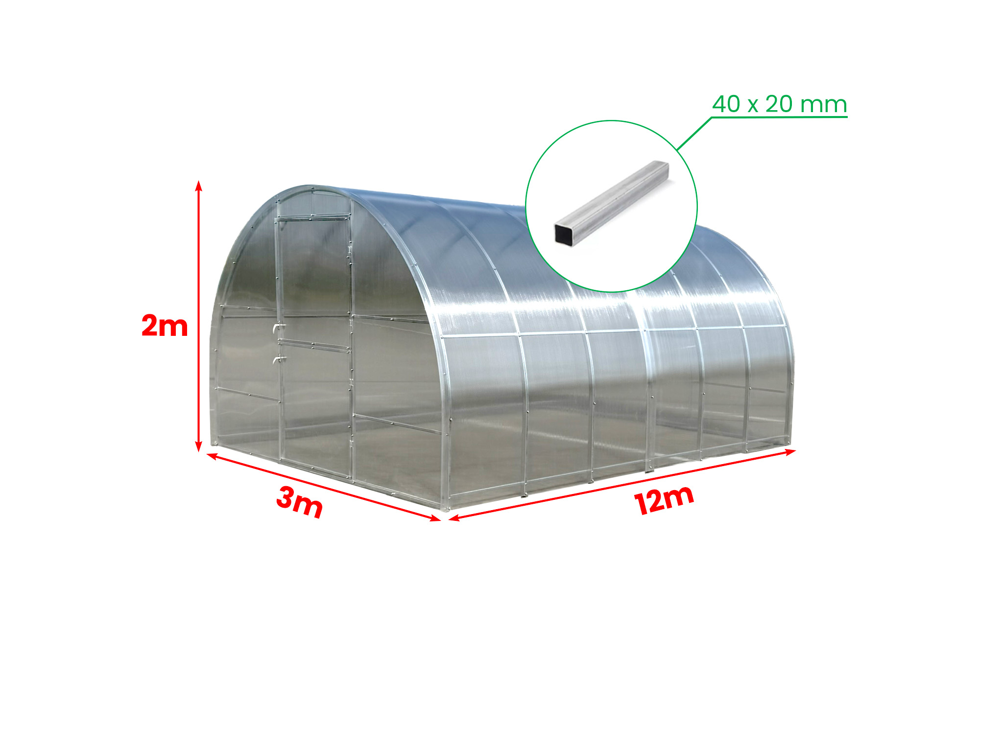 Szklarnia Profimet Mocna Went Plus 3x12m 4mm