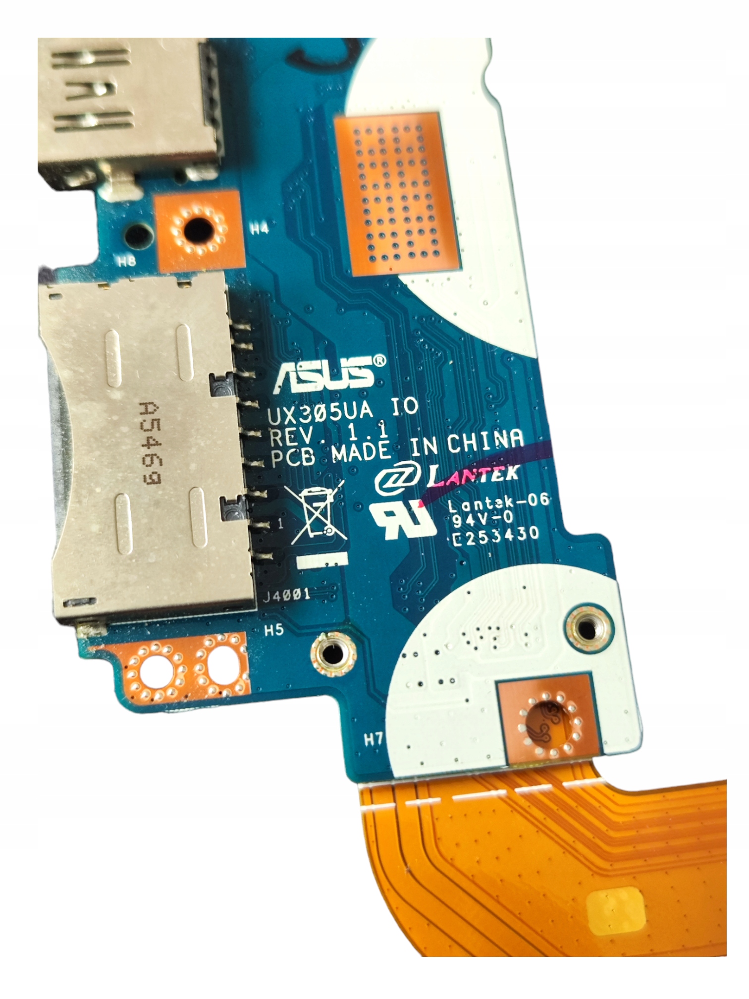 Asus Zenbook UX305U moduł usb + taśma + karta sieciowa — zdjęcie 3