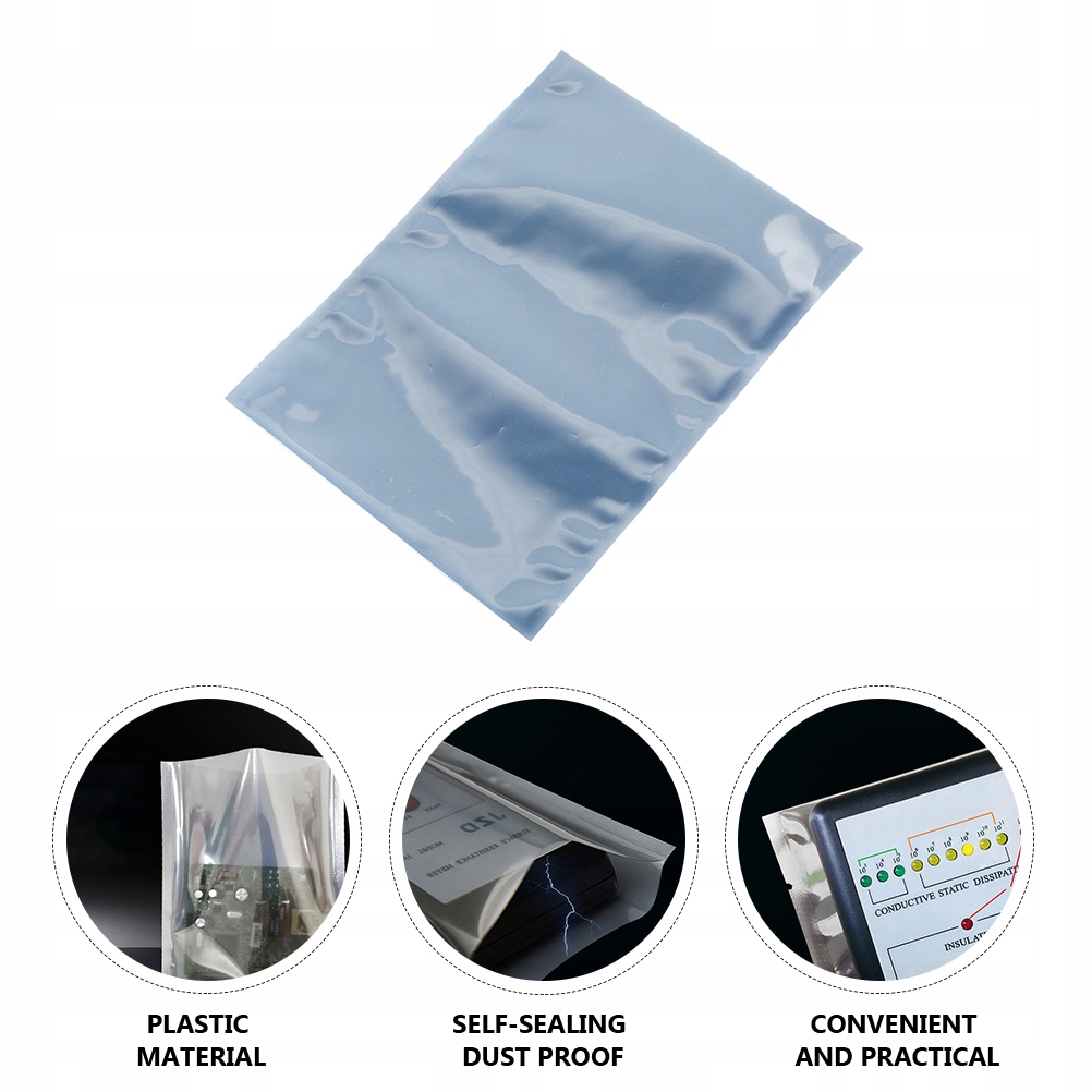 Woreczki antystatyczne ESD torba Zip Lock 25szt grube 6x12 cm — zdjęcie 2
