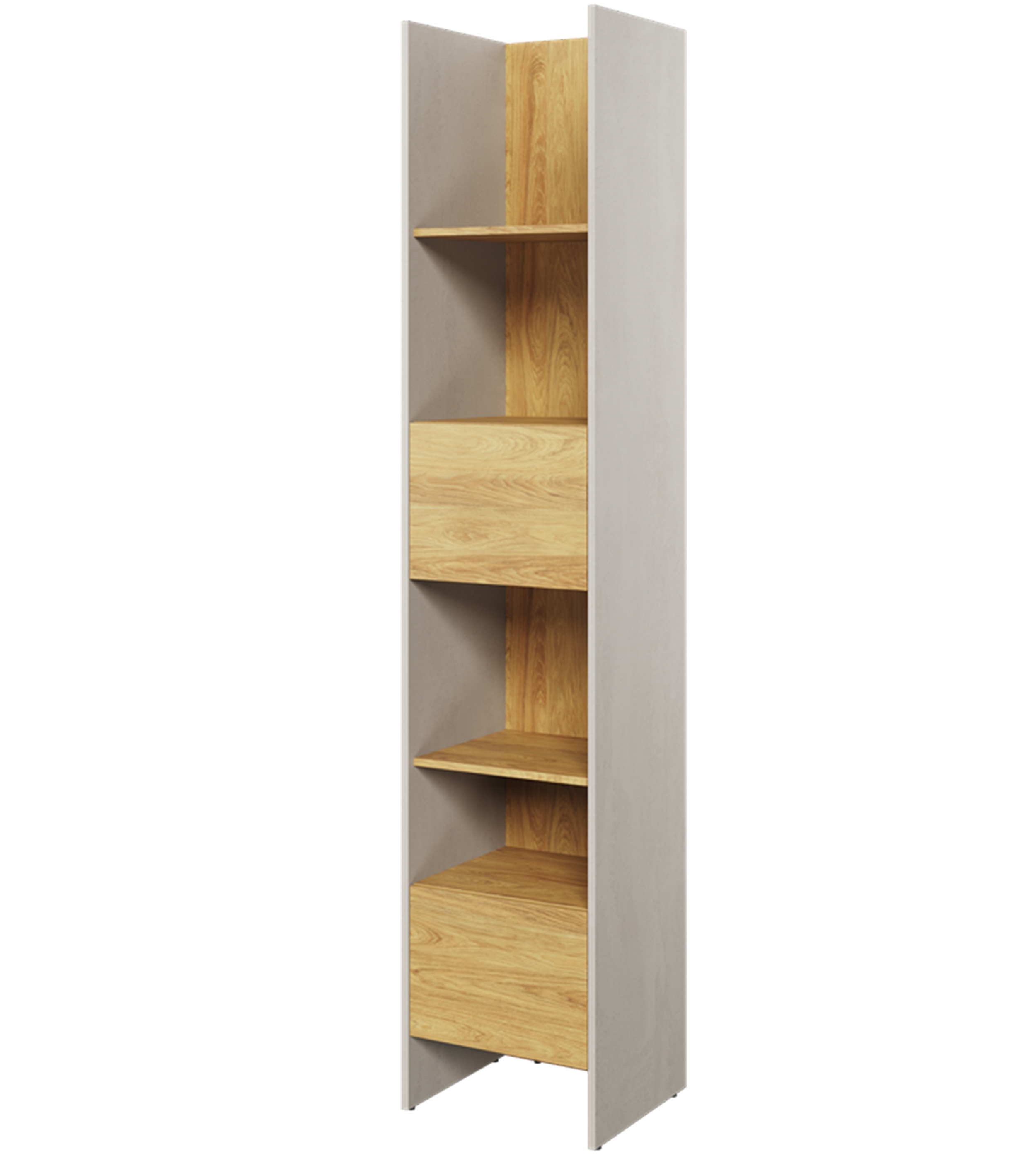 Regał Teen Flex z zamykanymi szafkami 45 cm Silk flou / hikora naturalna - zdjęcie 2