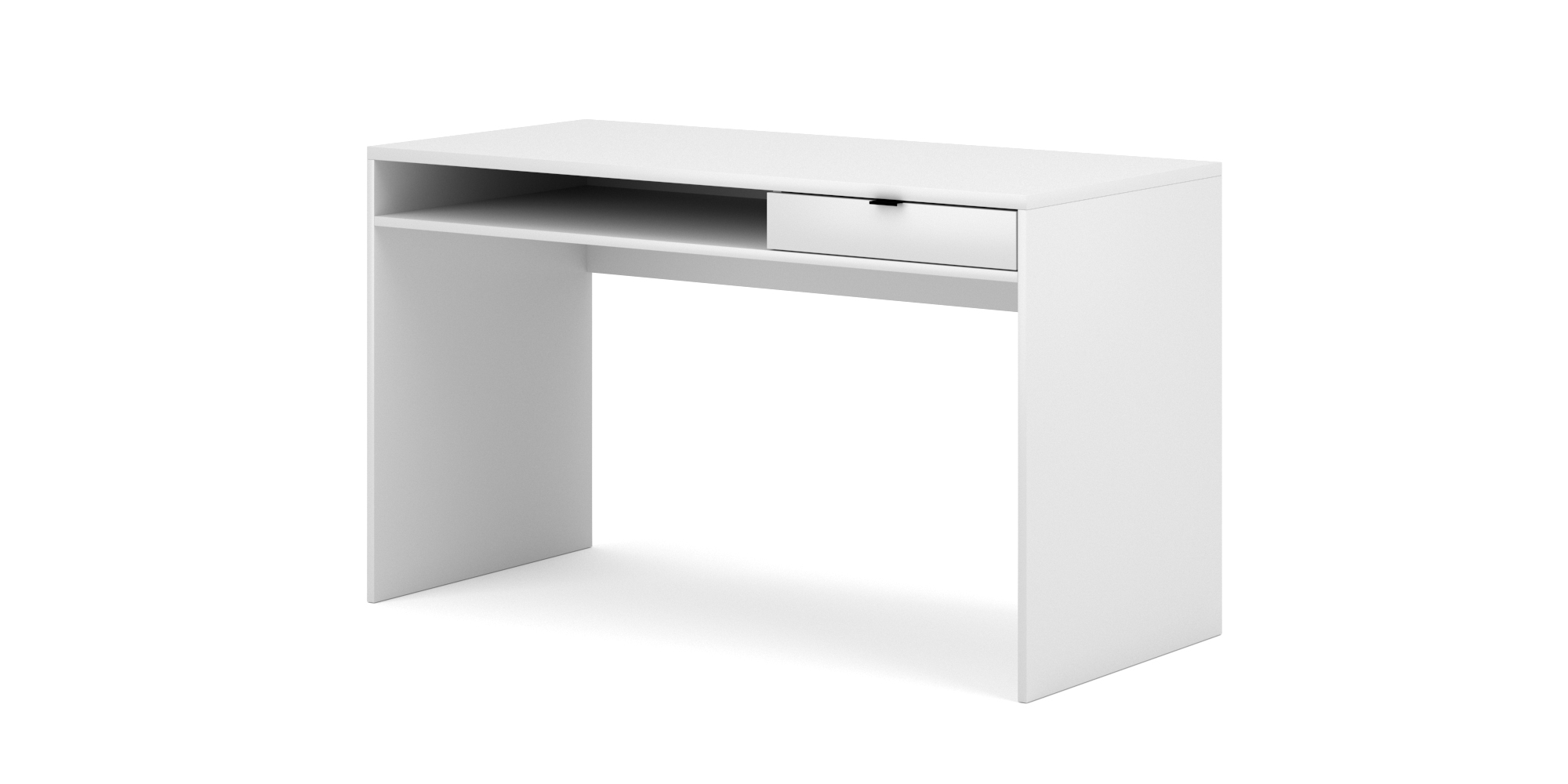 Biurko z szufladą Towil 130x60 cm białe - zdjęcie 1