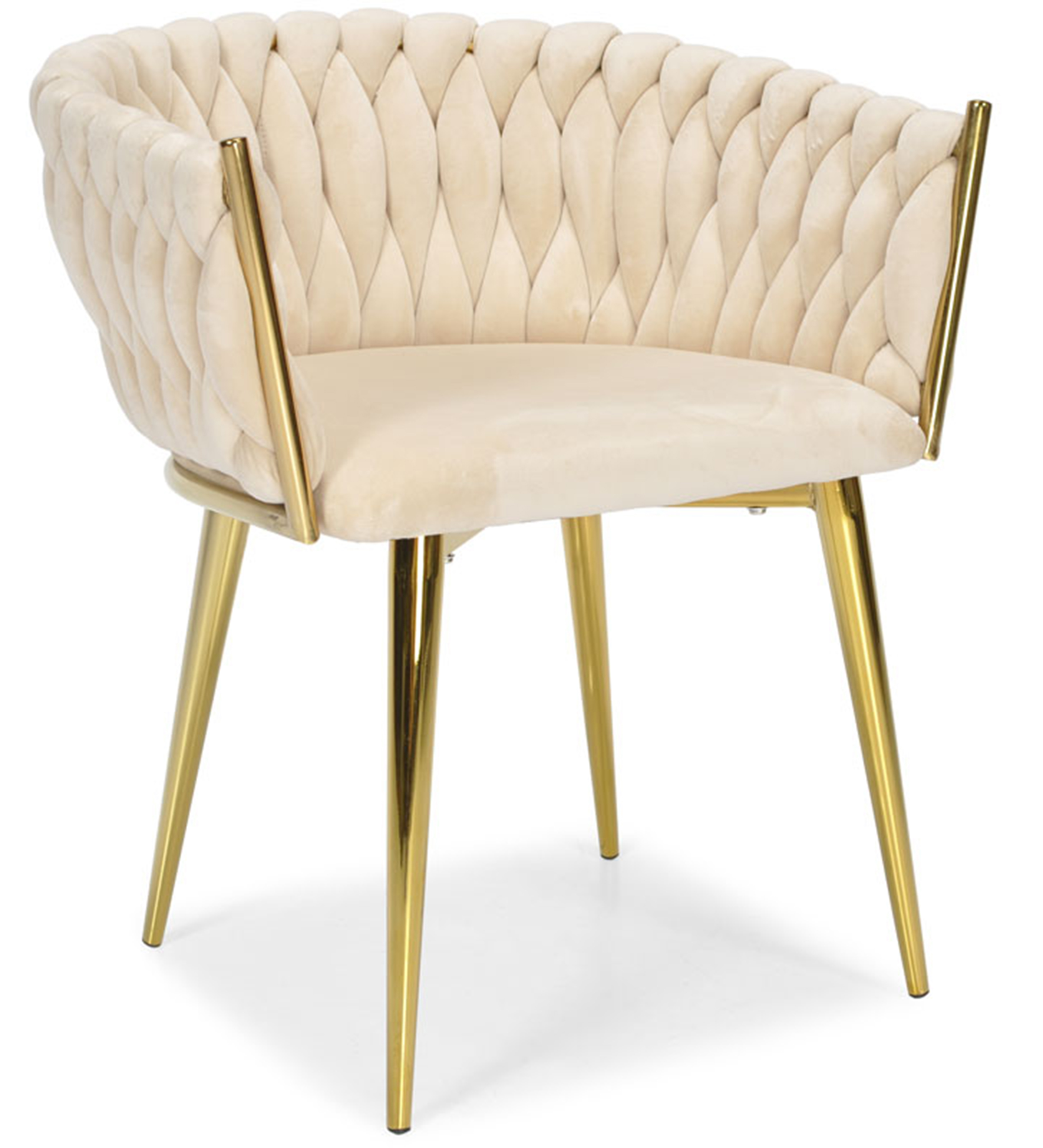 Krzesło tapicerowane Glancelly glamour beżowe - zdjęcie 1