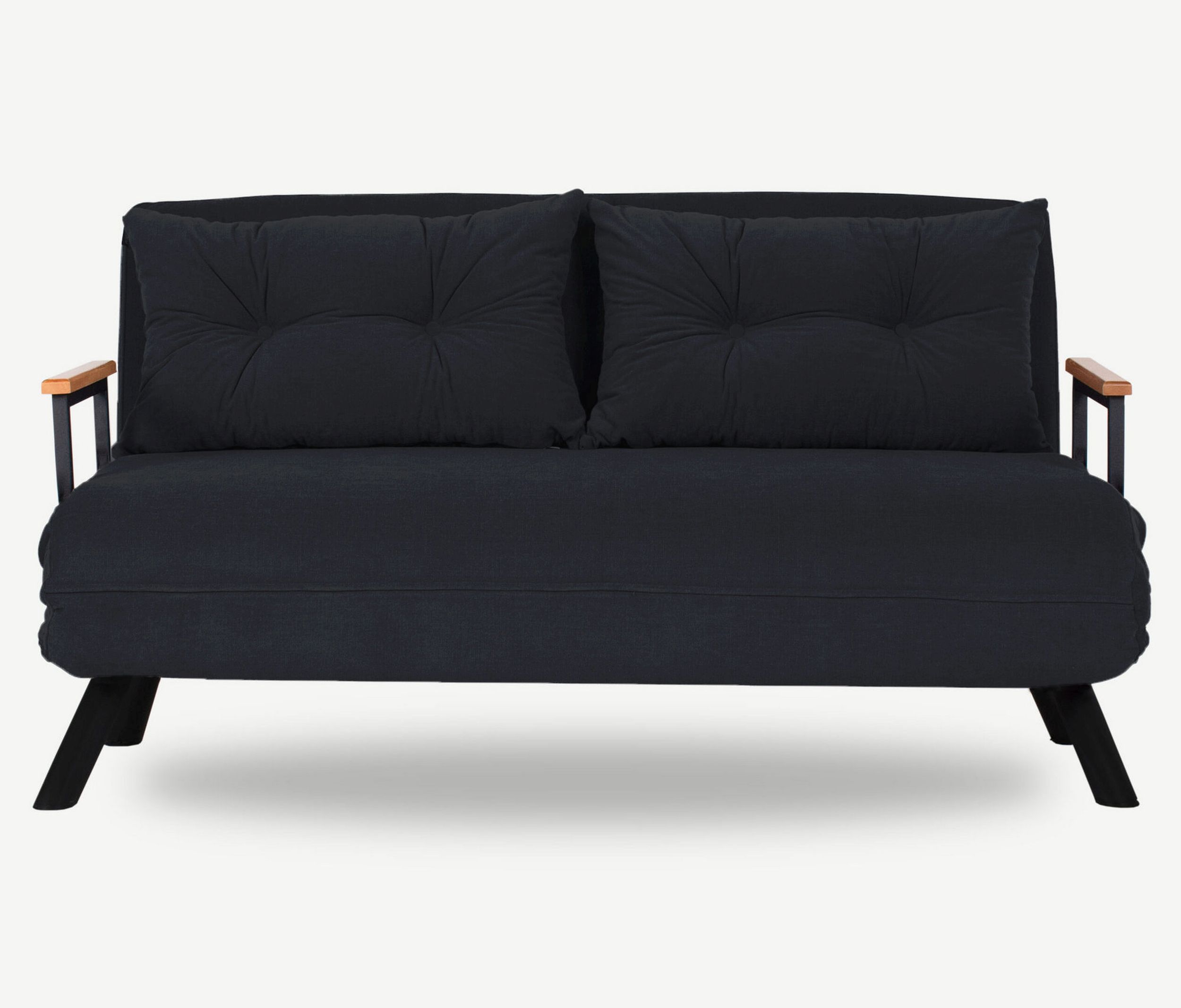 Kanapa rozkładana dwuosobowa Aligmart czarna - zdjęcie 1