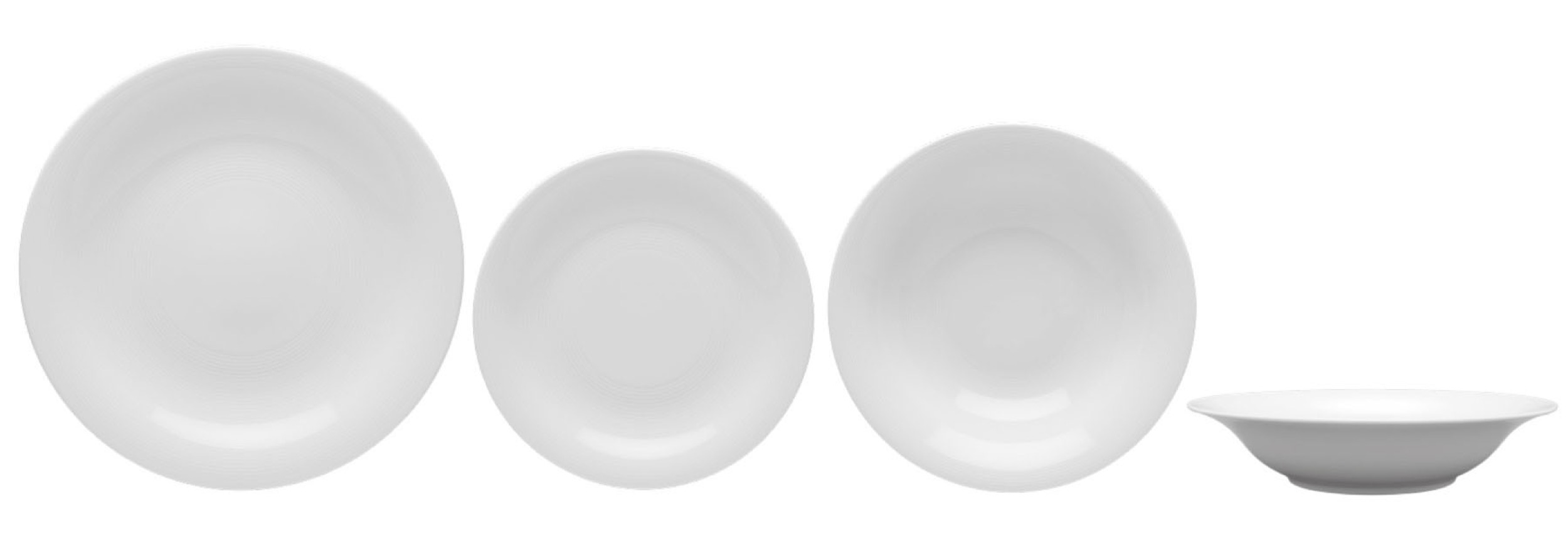Zestaw talerzy porcelanowych dla 6 os. Tiago białe - zdjęcie 1