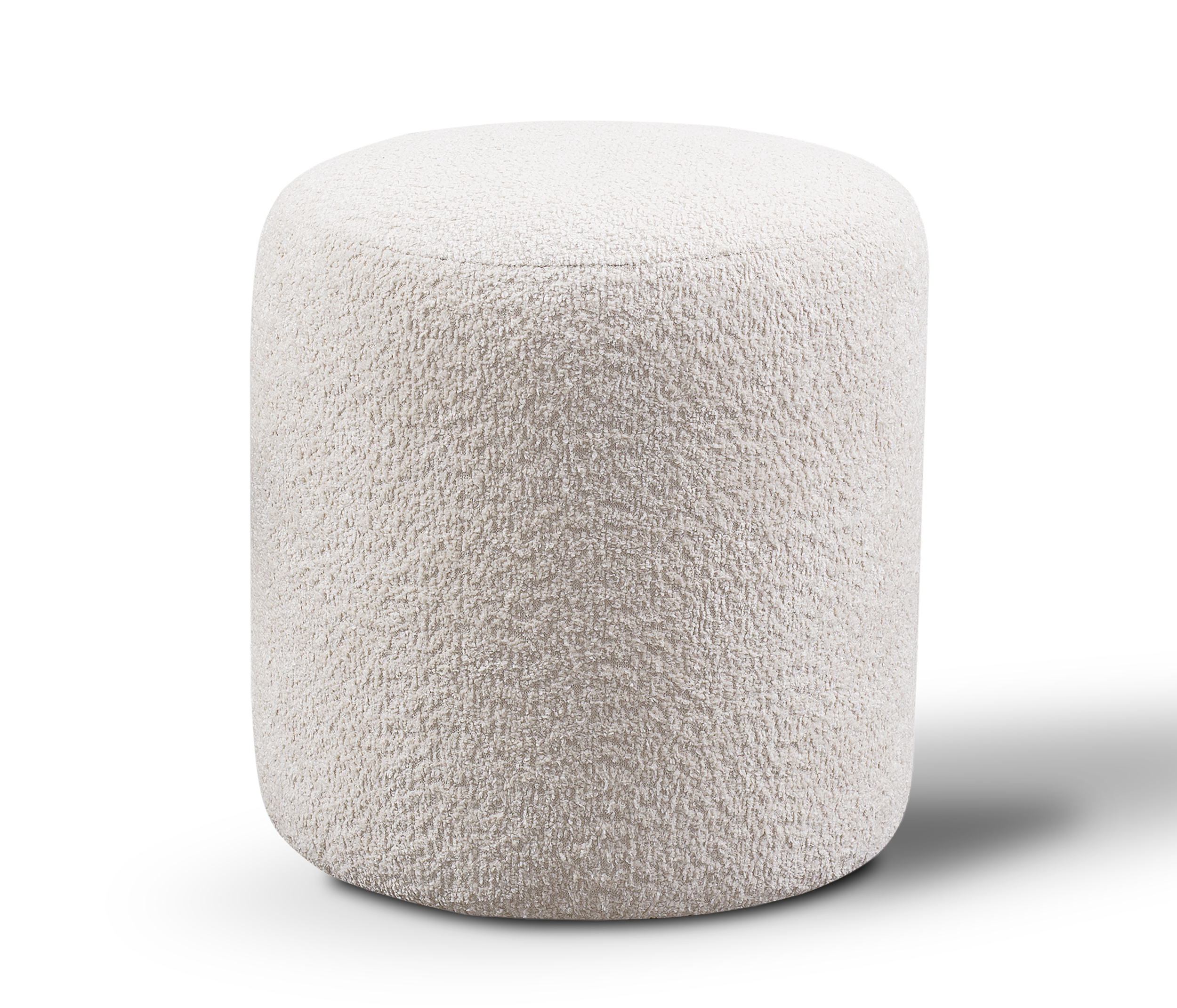 Pufa 40 cm Carmela kremowa boucle nogi czarne - zdjęcie 1