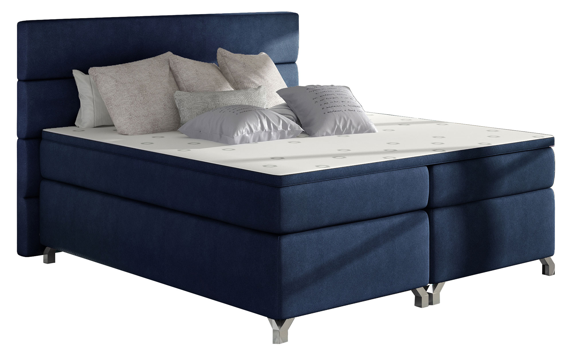 Łóżko kontynentalne Damlay 180x200 cm z pojemnikiem granatowe - zdjęcie 1