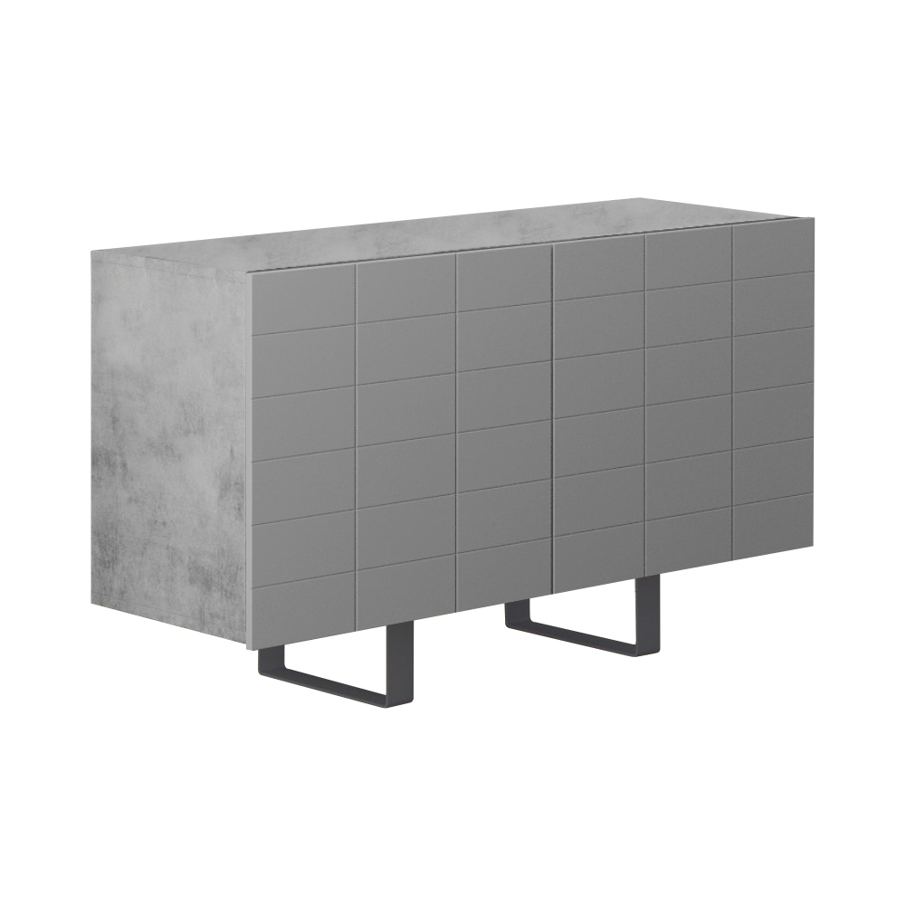 Włoska komoda dwudrzwiowa Antoinettie 110 cm z przetworzonych butelek PET Beton/Szary