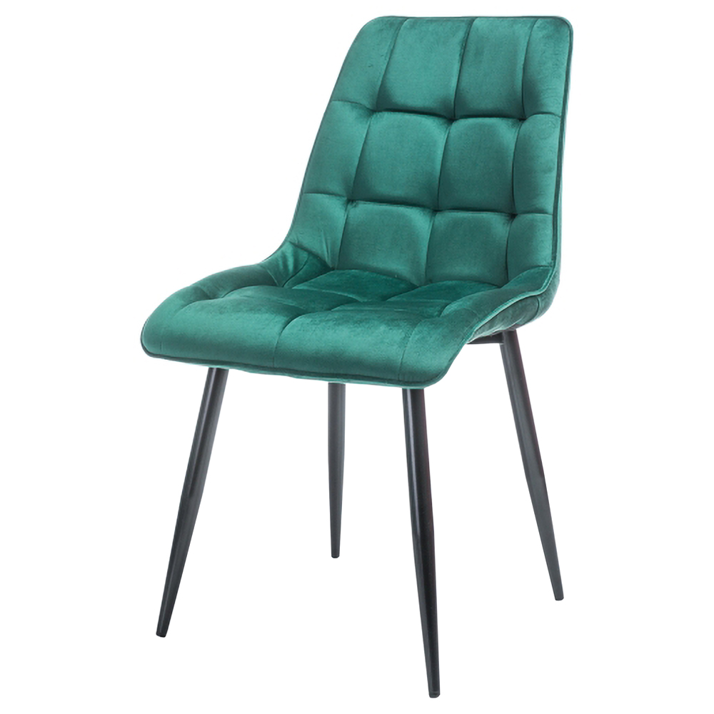 Krzesło tapicerowane Briare zielone na czarnych nóżkach