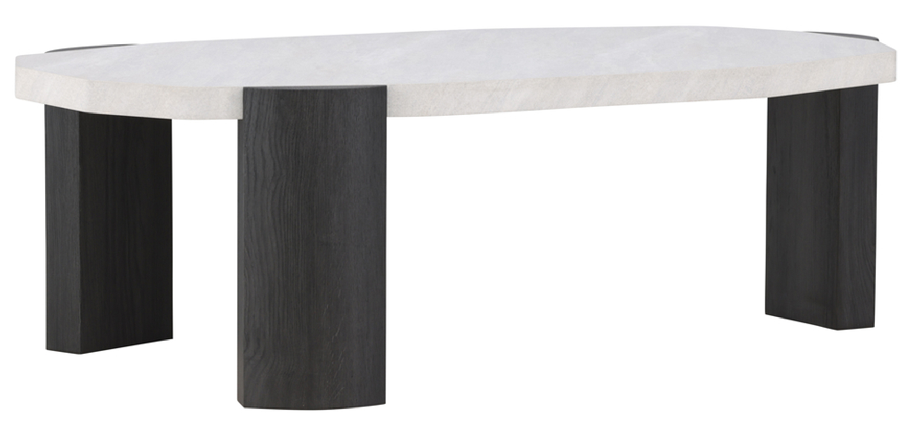 Stolik kawowy Kres 125x71 cm jasnoszary/dąb czarny - zdjęcie 1