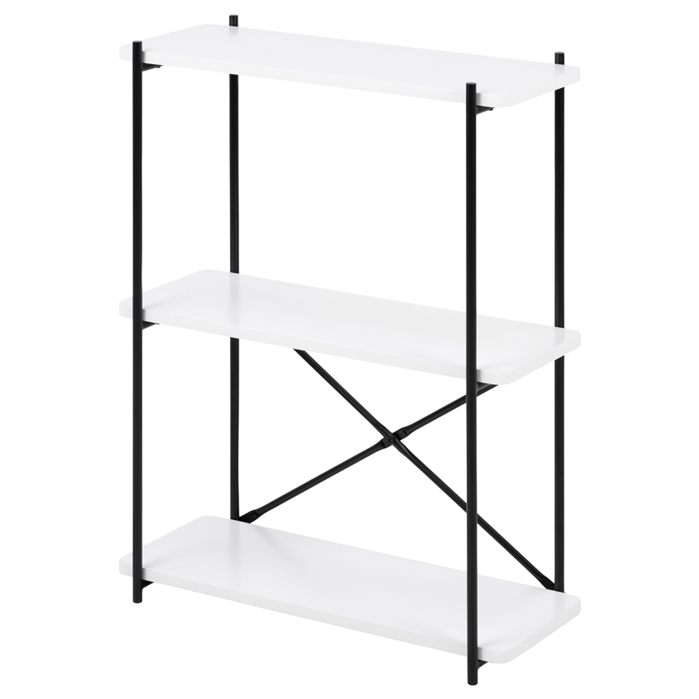 Regał otwarty Brova biały na czarnej podstawie - zdjęcie 1