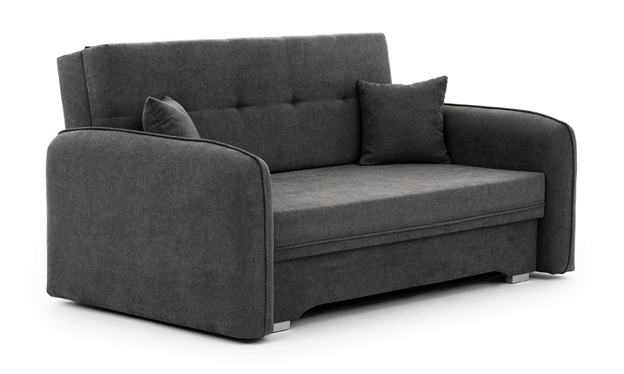 Kanapa rozkładana trzyosobowa Trebbio z pojemnikiem szarobrązowa plecionka - zdjęcie 1