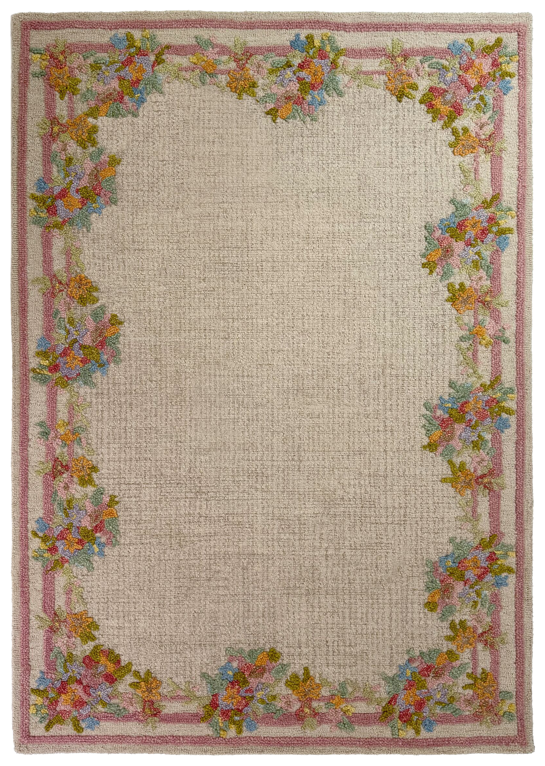 Dywan wełniany ręcznie wykonany Elise Floral 140x200 cm wielokolorowy - zdjęcie 1