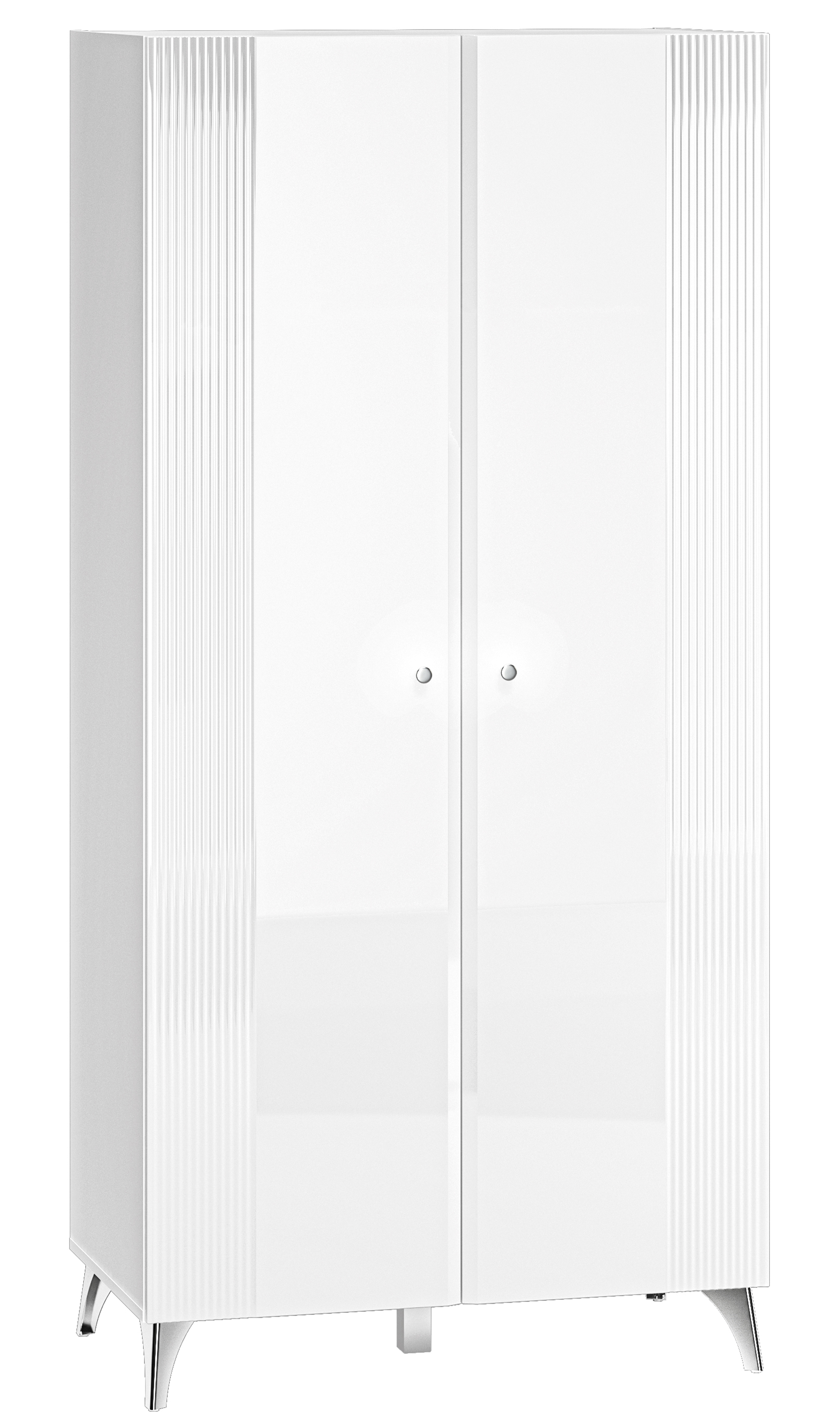 Szafa dwudrzwiowa Mogalla Biała / Biały połysk - zdjęcie 1