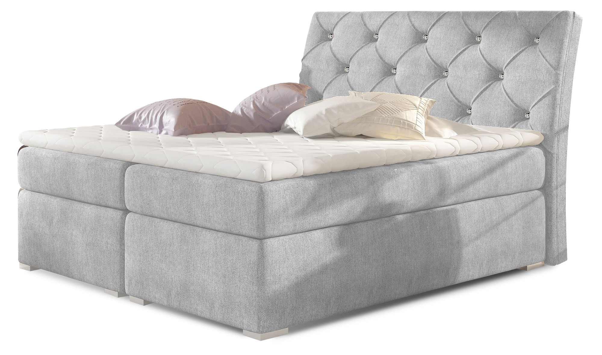 Łóżko kontynentalne Damlay 180x200 cm z pojemnikiem brązowe - zdjęcie 1