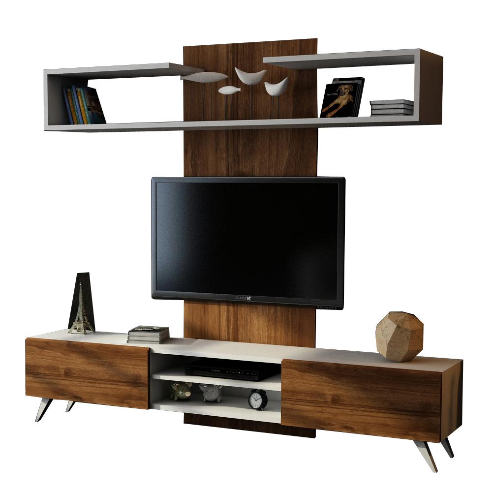 Meblościanka Soliters z orzechowymi frontami - zdjęcie 1