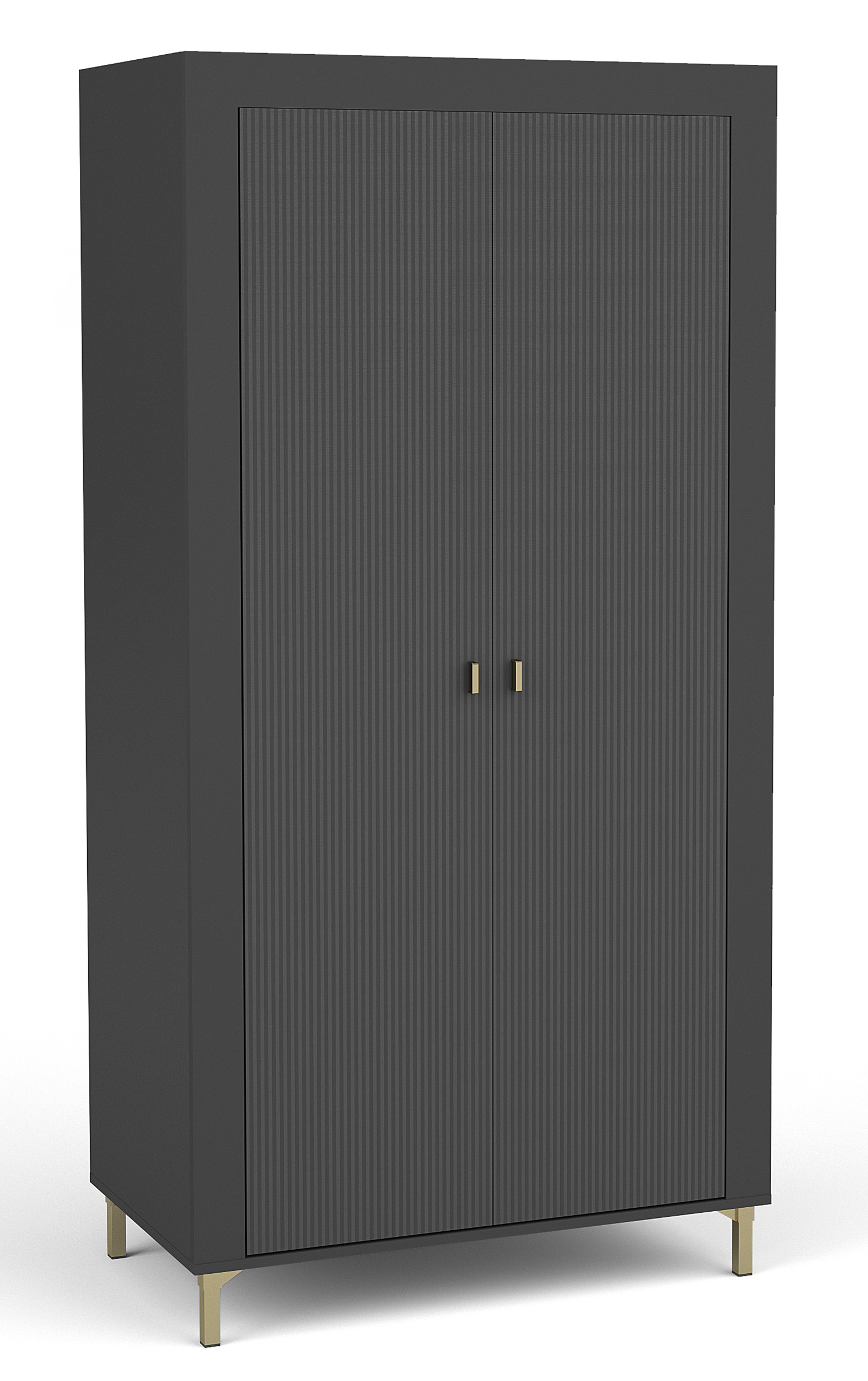 Szafa dwudrzwiowa Lammila 94 cm czarny / dąb whisky - zdjęcie 1