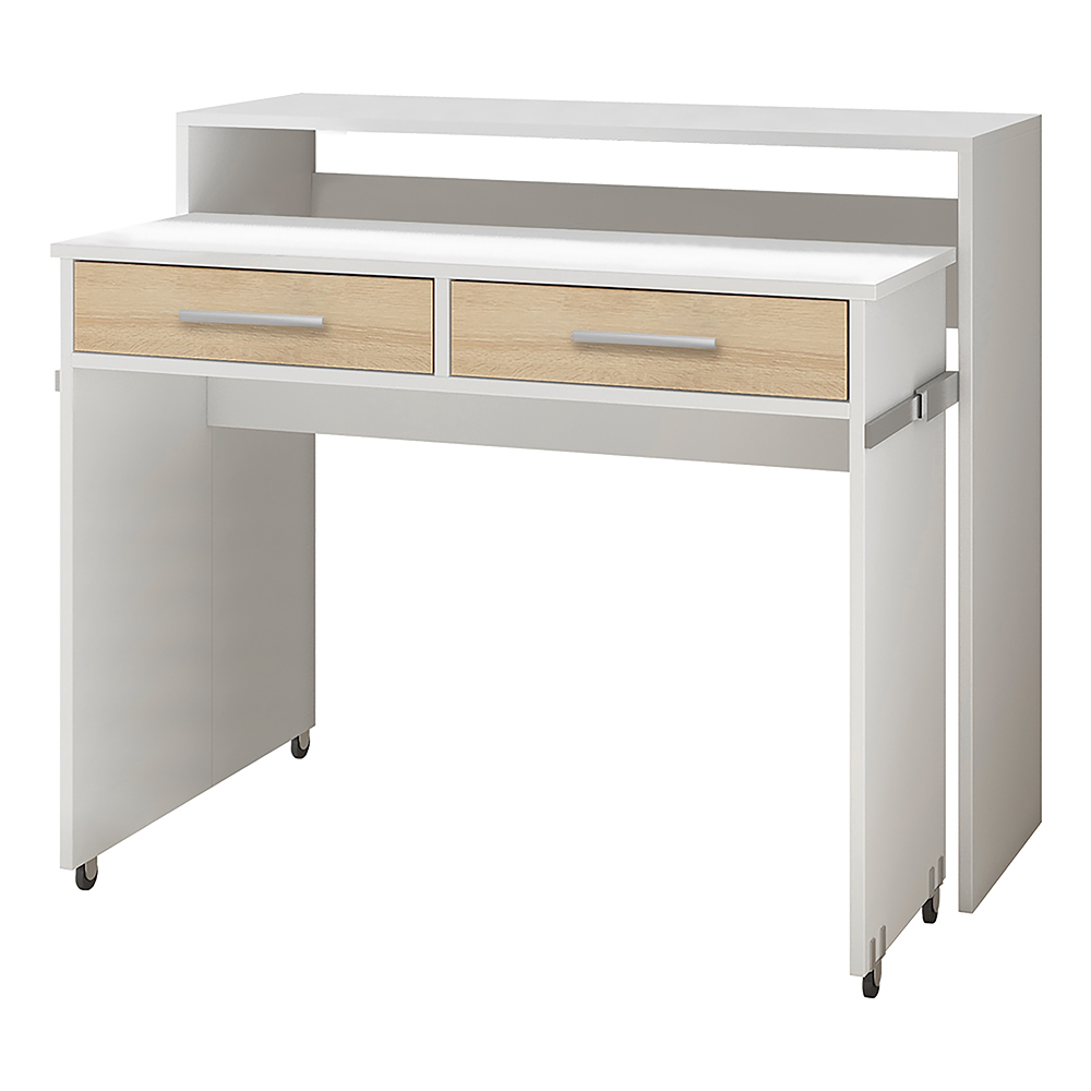 Biurko Cocos 98x67 cm Biały mat / Dąb sonoma jasny - zdjęcie 1