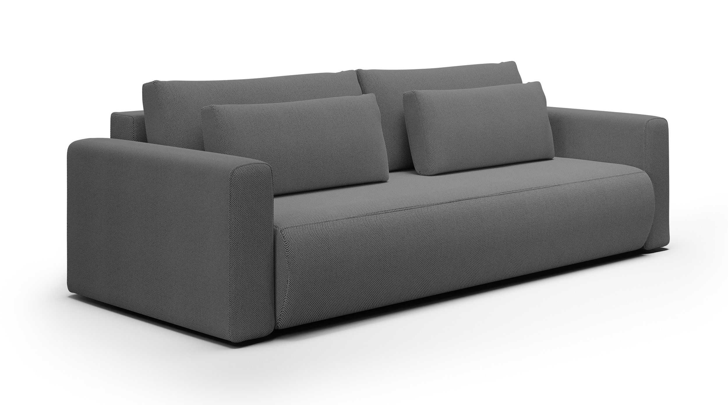 Kanapa rozkładana trzyosobowa Ajwar z pojemnikiem ciemnoszara szenil hydrofobowy - zdjęcie 1