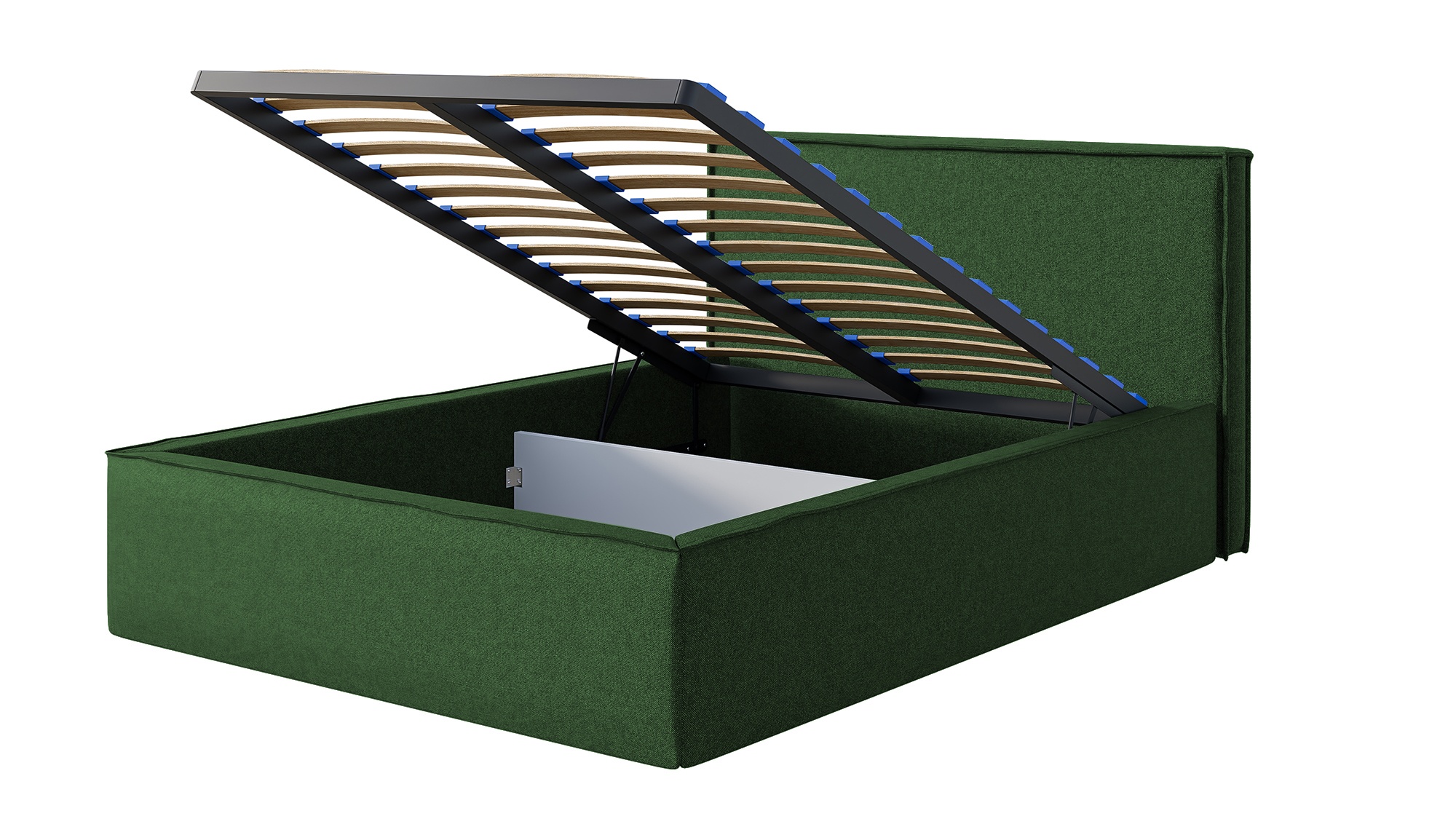 Łóżko tapicerowane 180x200 cm Lucera z pojemnikiem zielone szenil