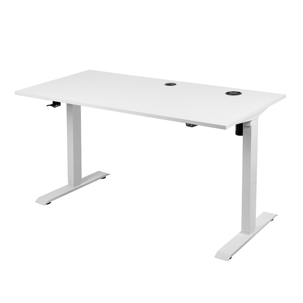 Biurko gamingowe Mangon 138x68 cm białe - zdjęcie 1