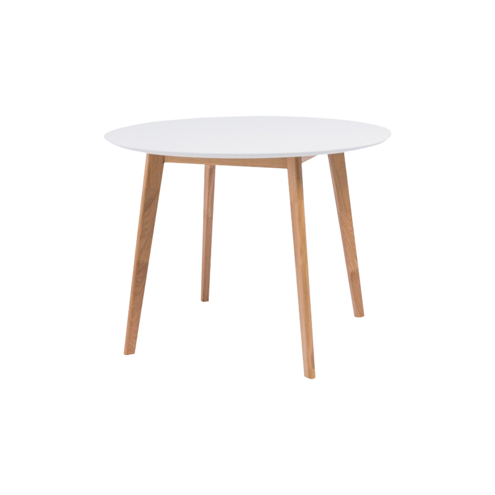 Stół okrągły Ikast średnica 100 cm z białym blatem - zdjęcie 1