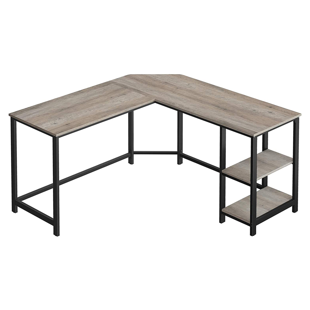 Biurko narożne Ramizu z dwoma półkami 138x138 cm - zdjęcie 1