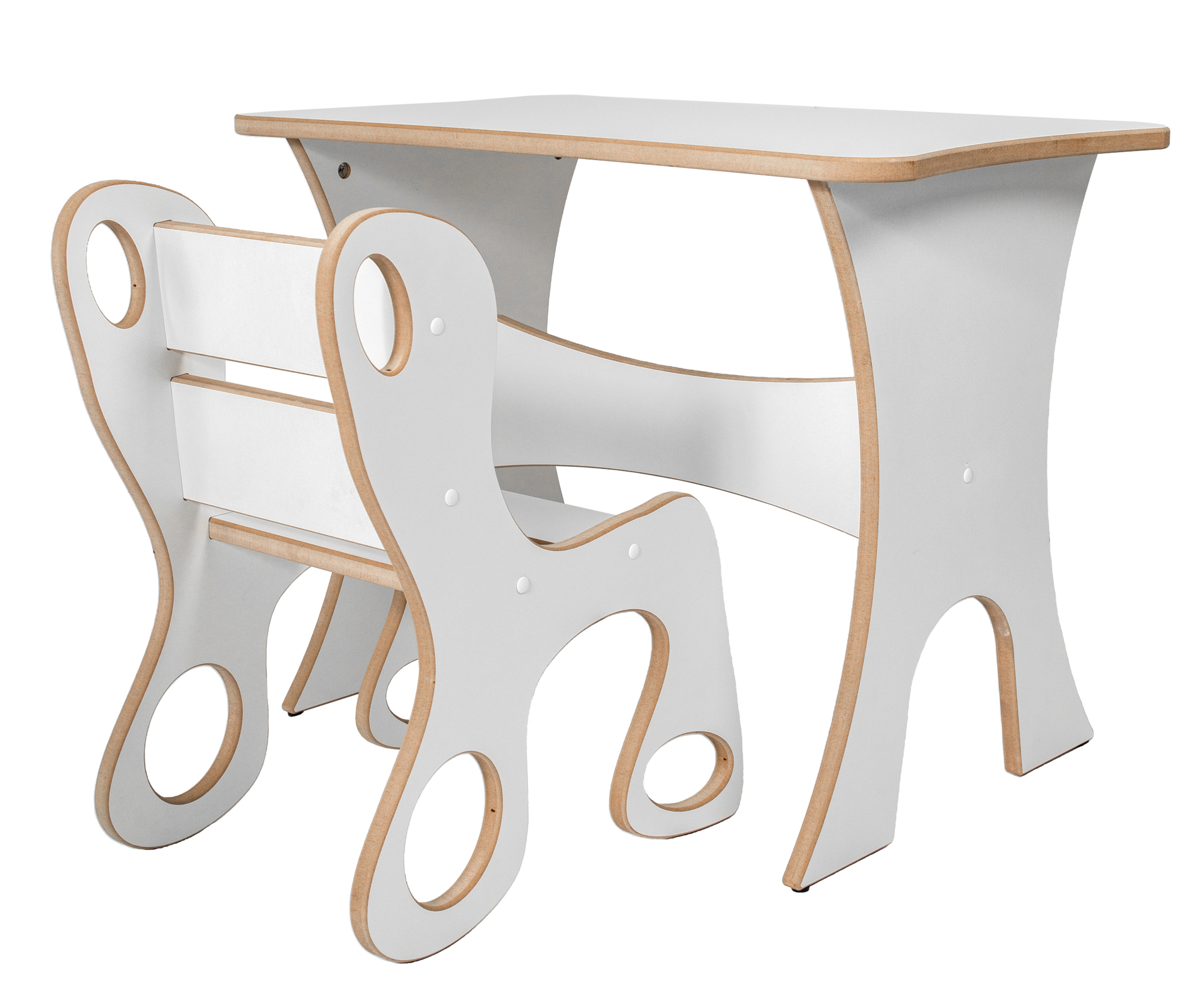 Stolik dziecięcy Ferioles z krzesełkiem biały - Certyfikat EN 71 - zdjęcie 1