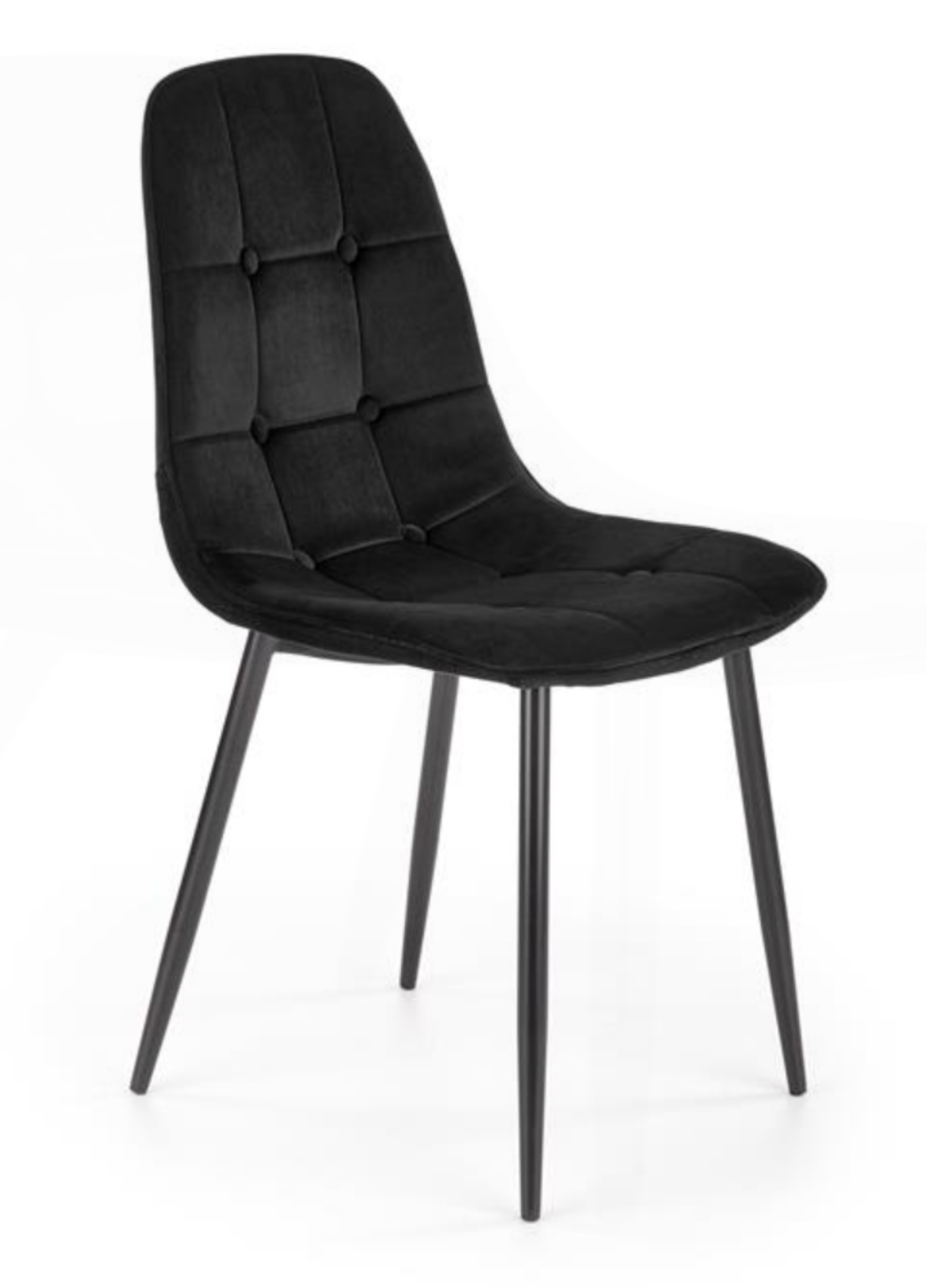 Krzesło tapicerowane Ligally pikowane czarne - zdjęcie 1