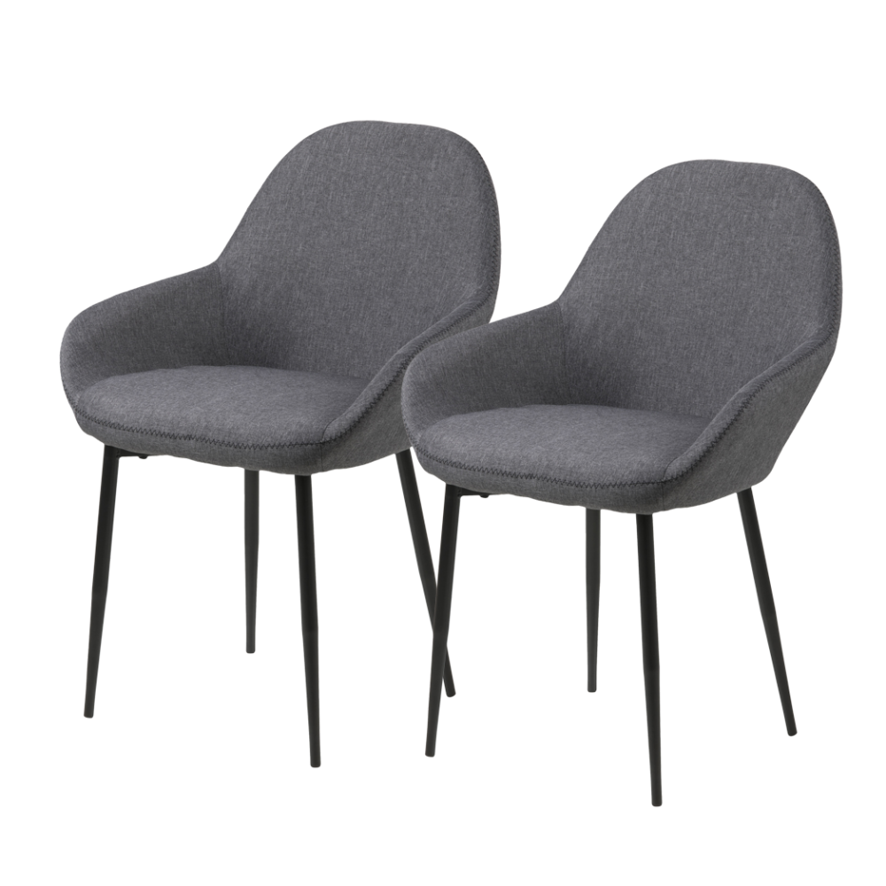 Zestaw dwóch krzeseł tapicerowanych Merisor grafitowe