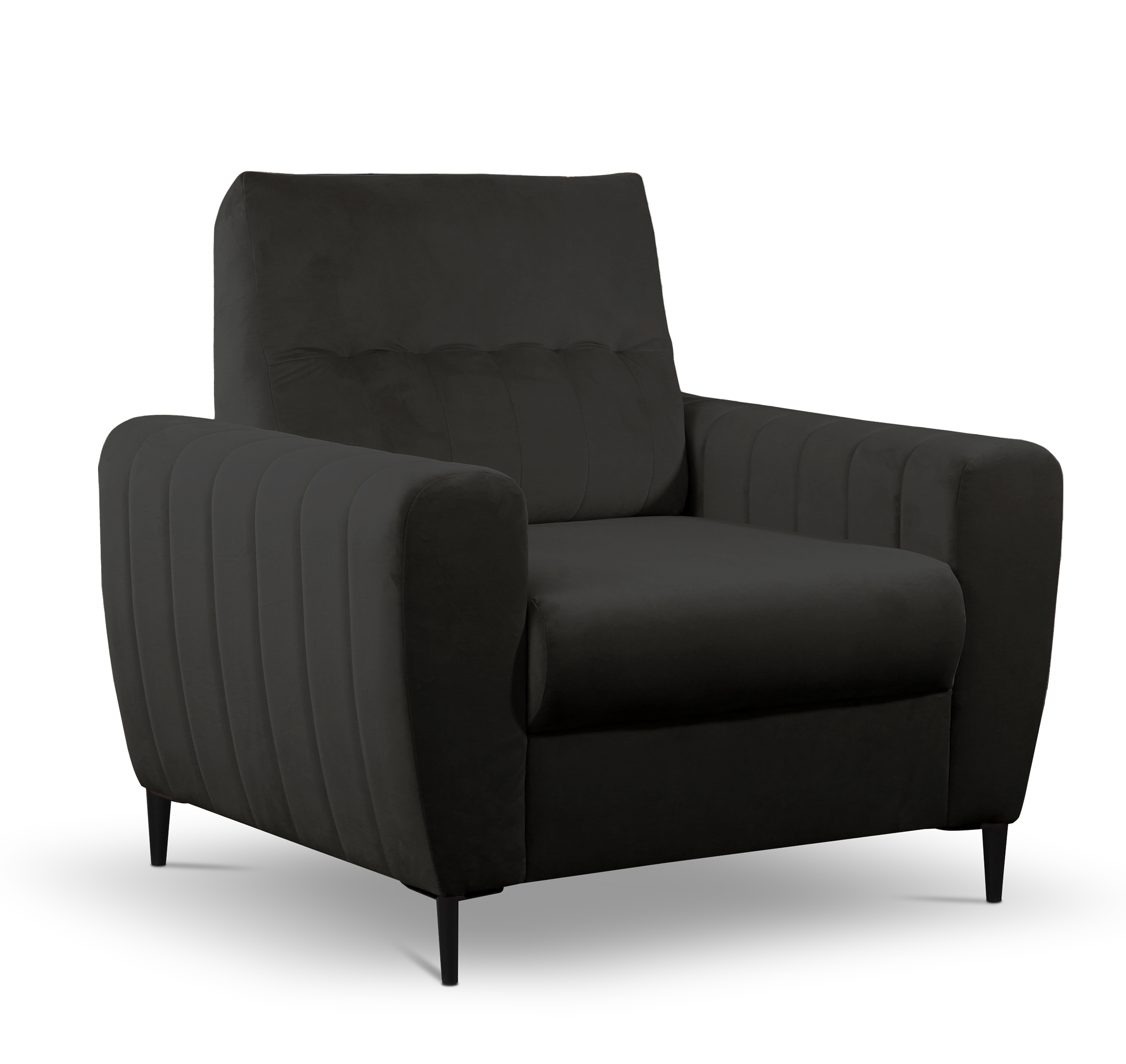 Fotel kubełkowy Laretta  grafitowy velvet - zdjęcie 1