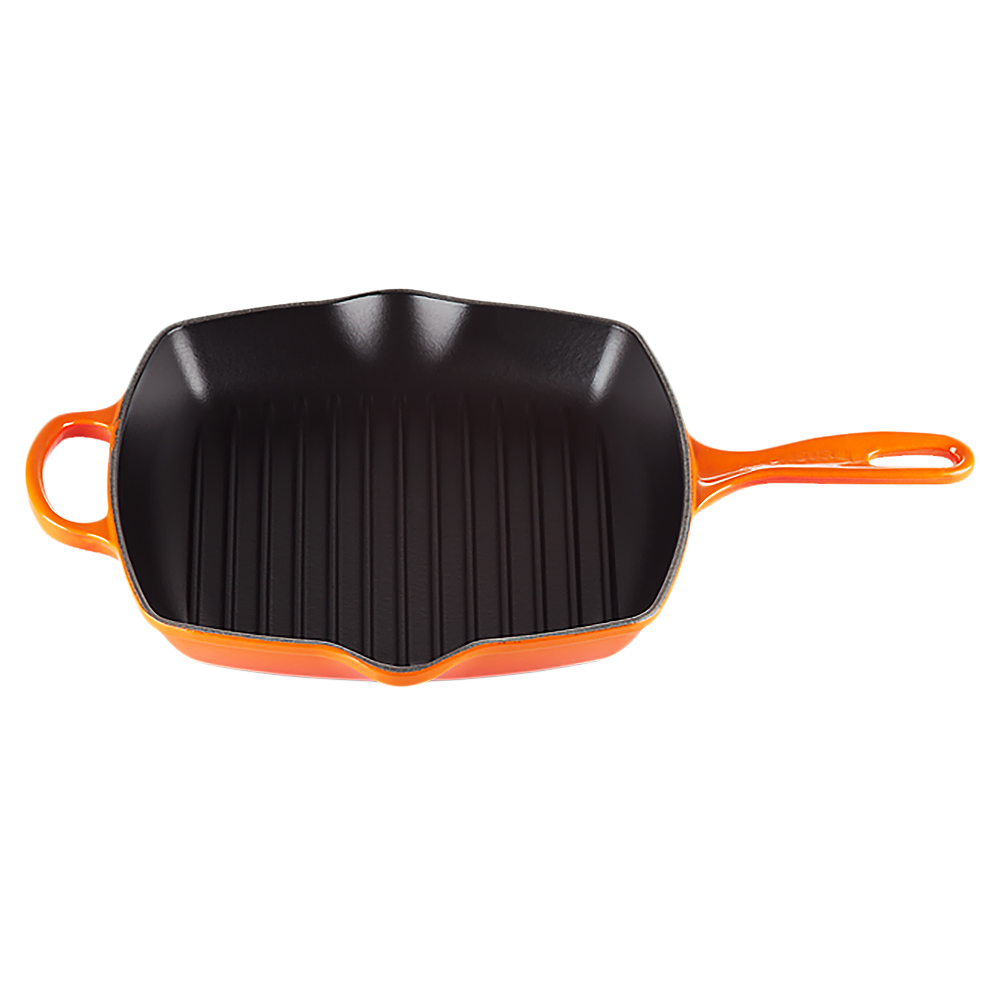 Le Creuset - Patelnia żeliwna grillowa Signature 26 cm pomarańczowa - zdjęcie 1