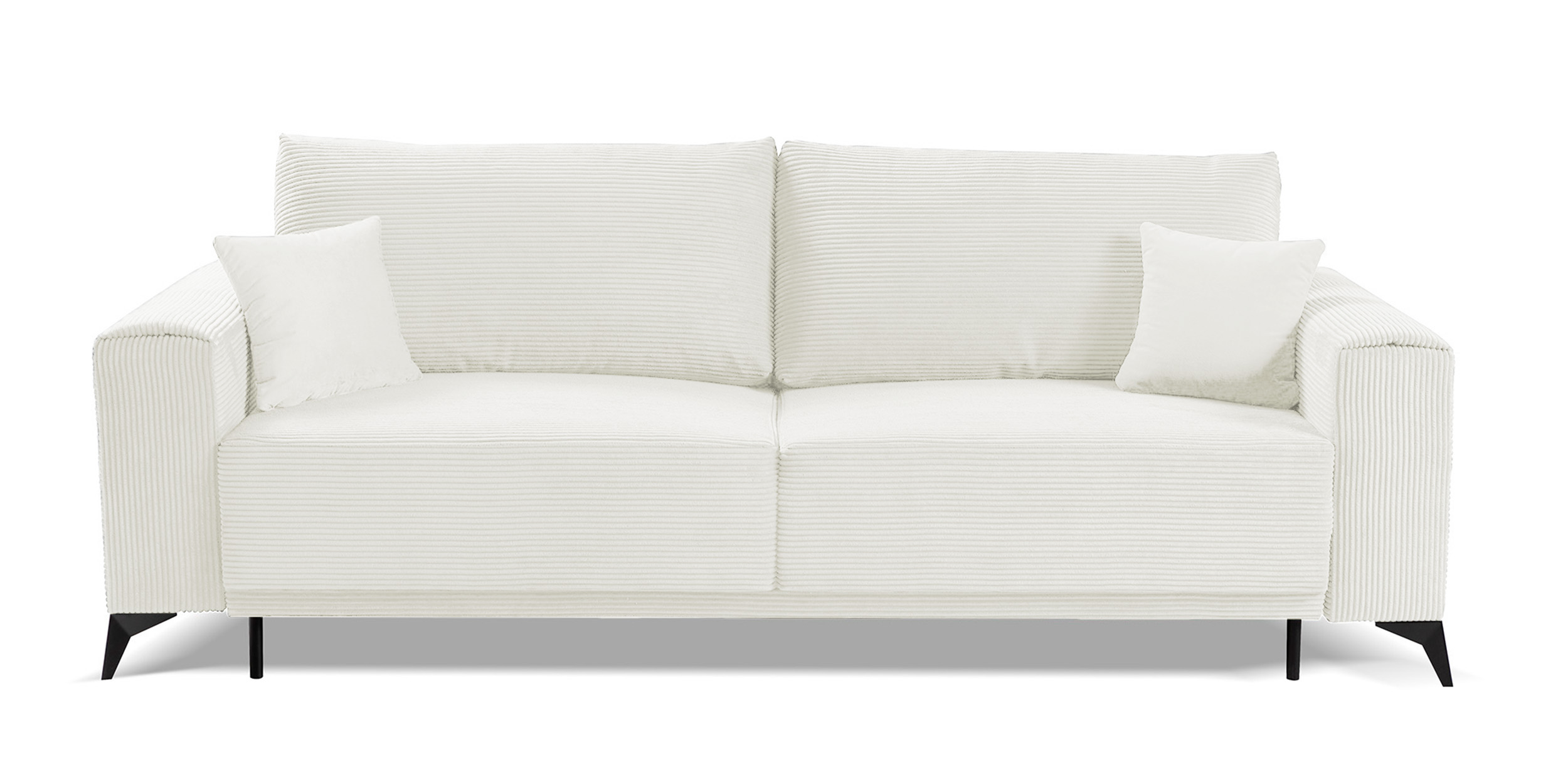 Kanapa rozkładana trzyosobowa Jokiranta z pojemnikiem kremowa sztruks - zdjęcie 1