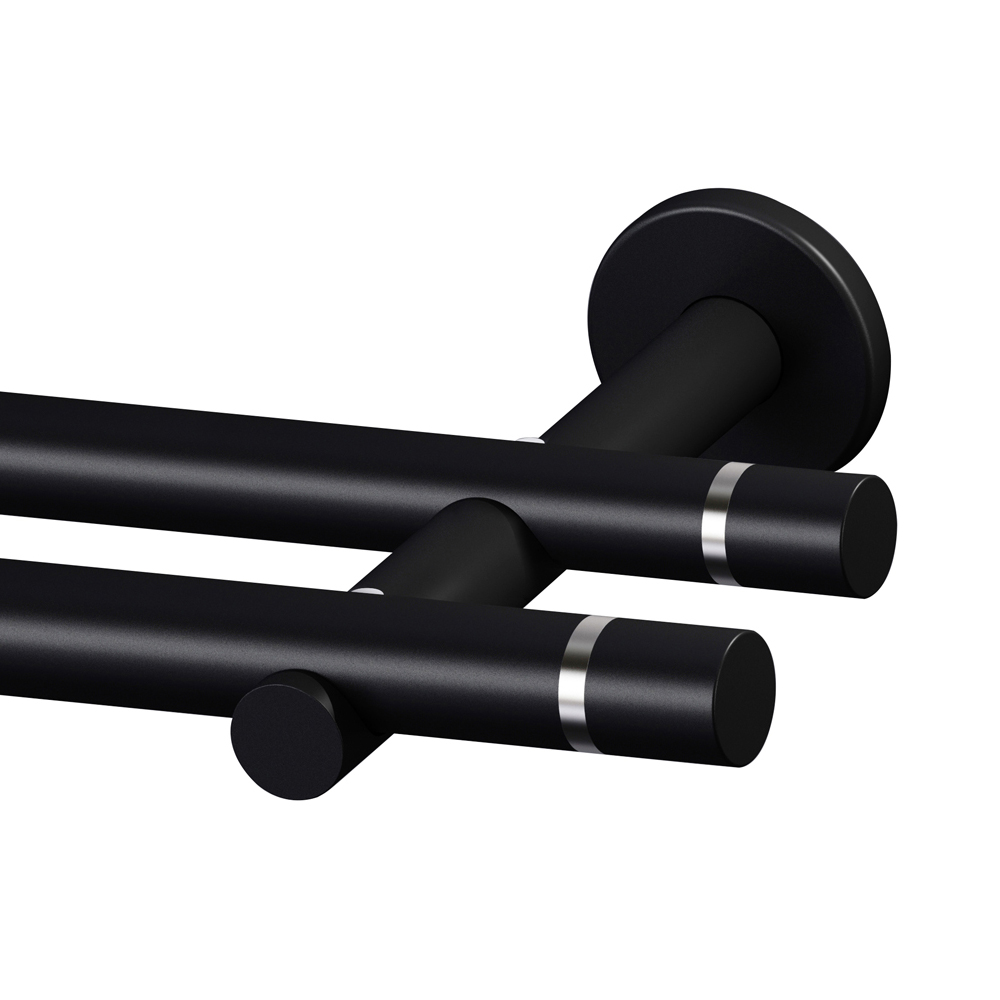 Karnisz podwójny Evenner czarny mat - zdjęcie 1