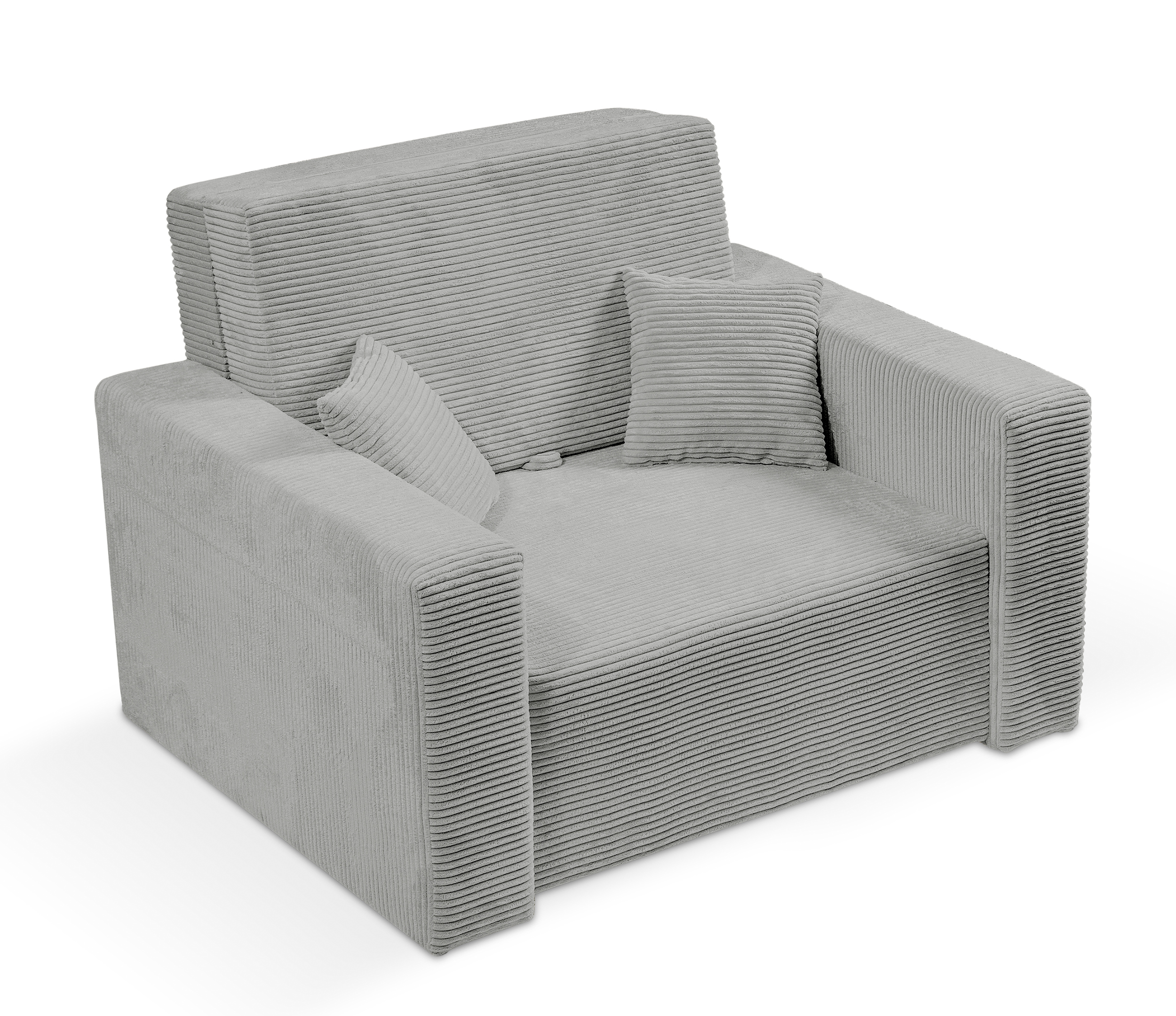 Amerykanka jednoosobowa Peroso jasnoszara z pojemnikiem sztruks - zdjęcie 1