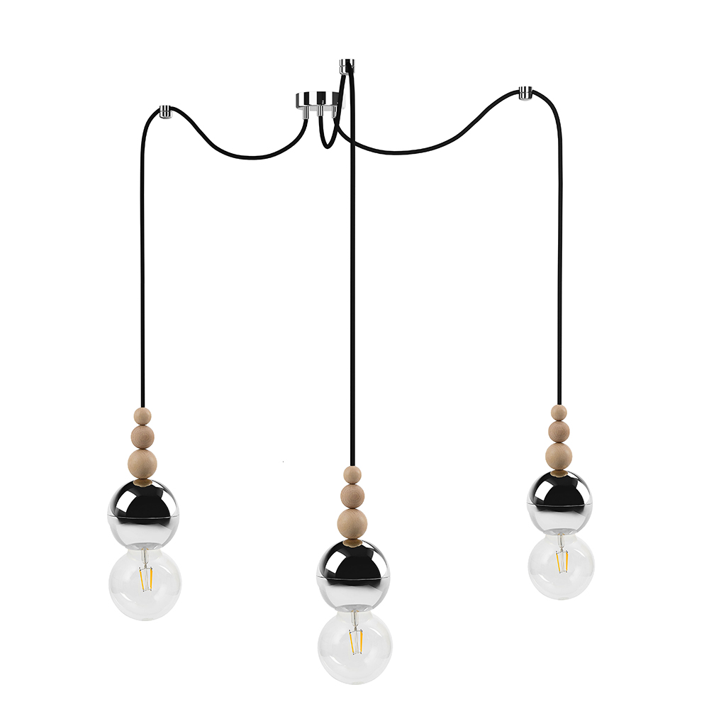 Lampa wisząca Bolet 3 chromowana - zdjęcie 1