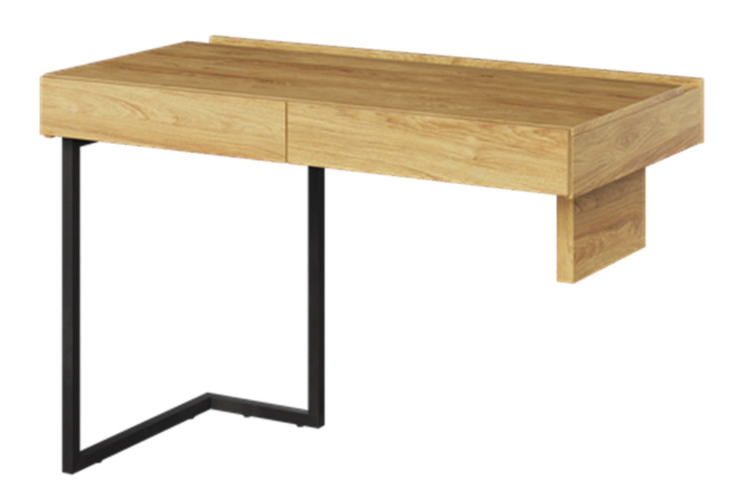 Biurko narożne Teen Flex prawe/lewe z szufladami 110 cm Hikora naturalna / raw steel - zdjęcie 1