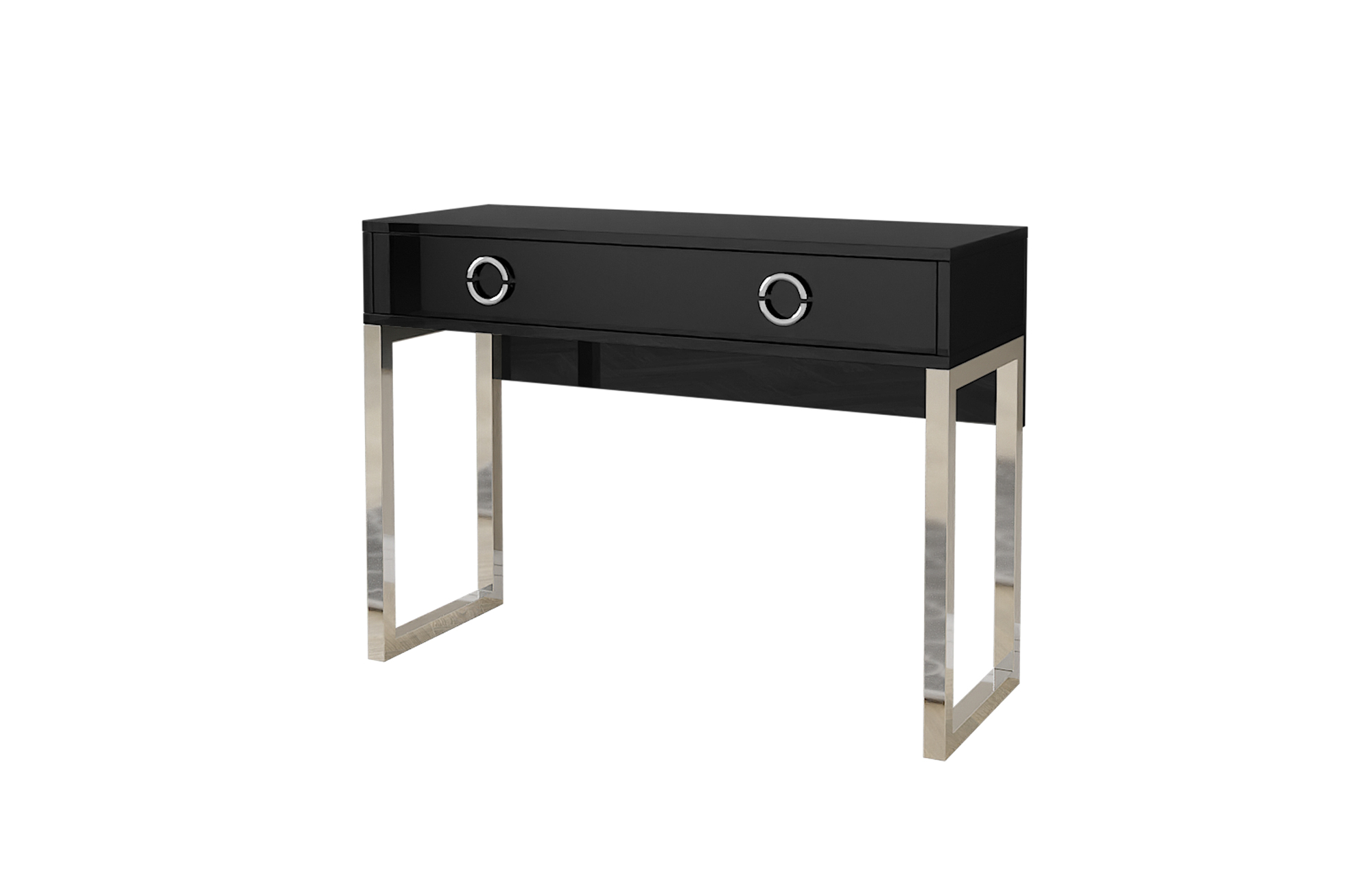 Toaletka biurko z szufladami Bettiah czarna z chromowanymi nogami - zdjęcie 1