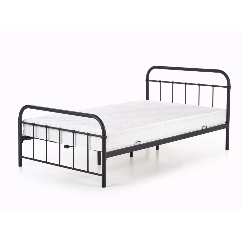 Łóżko metalowe Belsh 120x200 cm czarne - zdjęcie 1