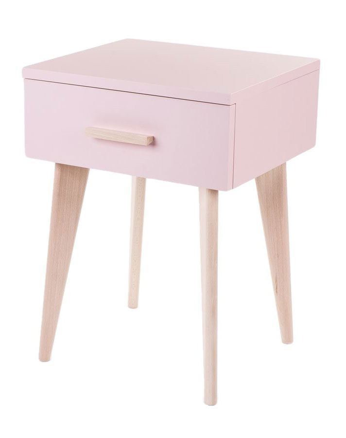 Szafka nocna Sycylia z szufladą różowa - zdjęcie 1