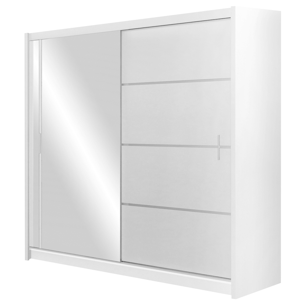 Szafa Tilava przesuwna z lustrem 203 cm Biały mat  - zdjęcie 1
