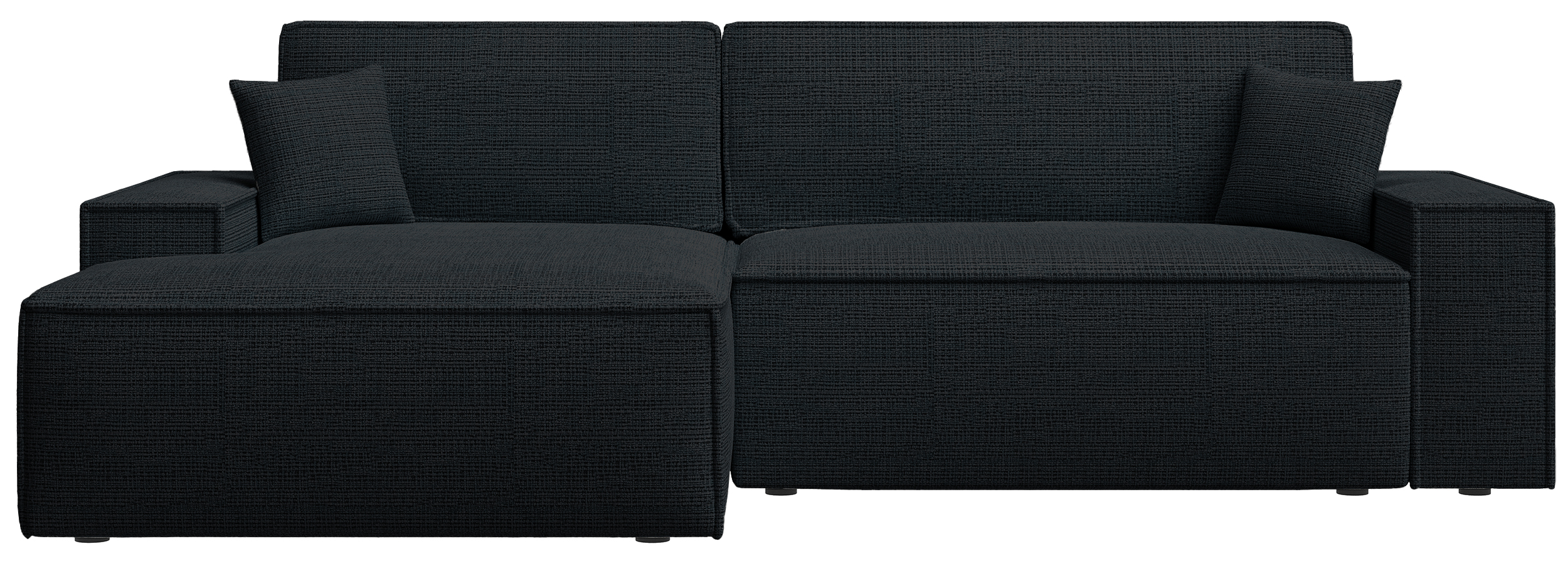 Narożnik z funkcją spania Farese New L-kształtny z pojemnikiem czarny szenil lewostronny - zdjęcie 1