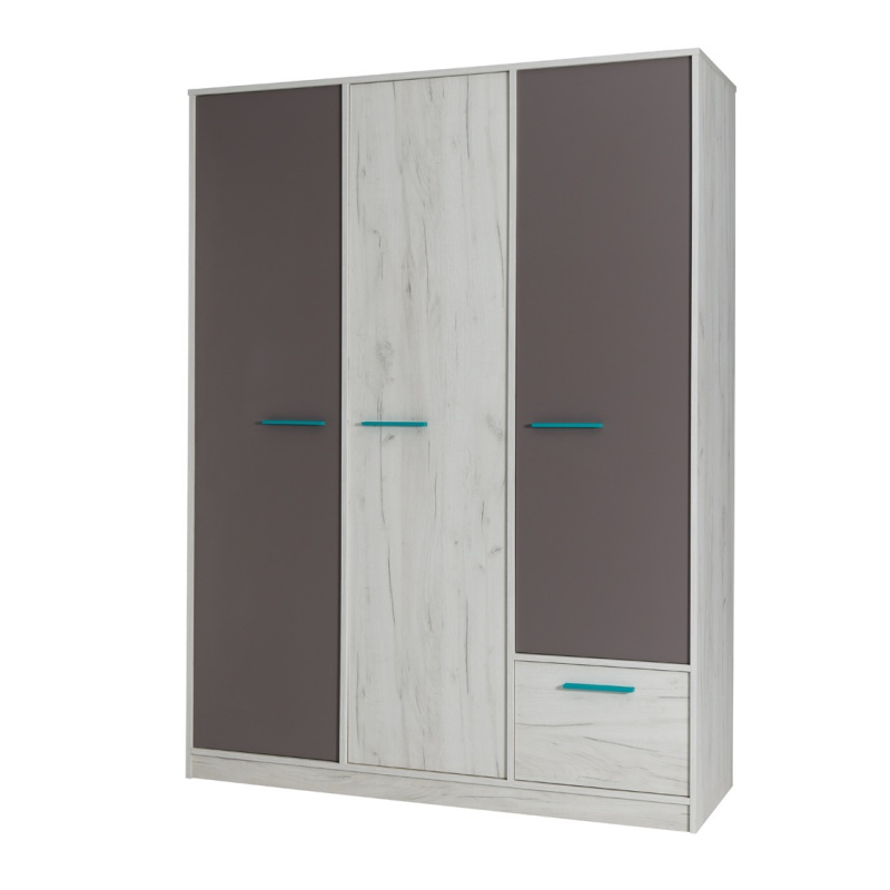 Szafa Jorian trzydrzwiowa 145cm, otwierane drzwi - zdjęcie 1