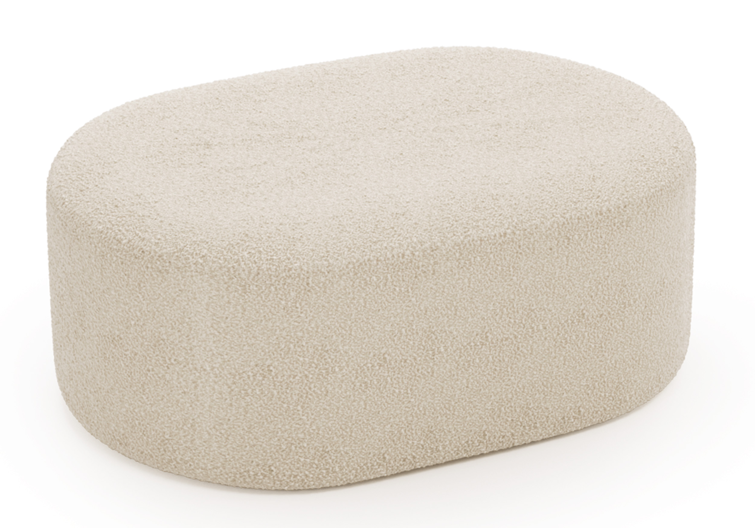Pufa Ovalo jasnobeżowa boucle - zdjęcie 1