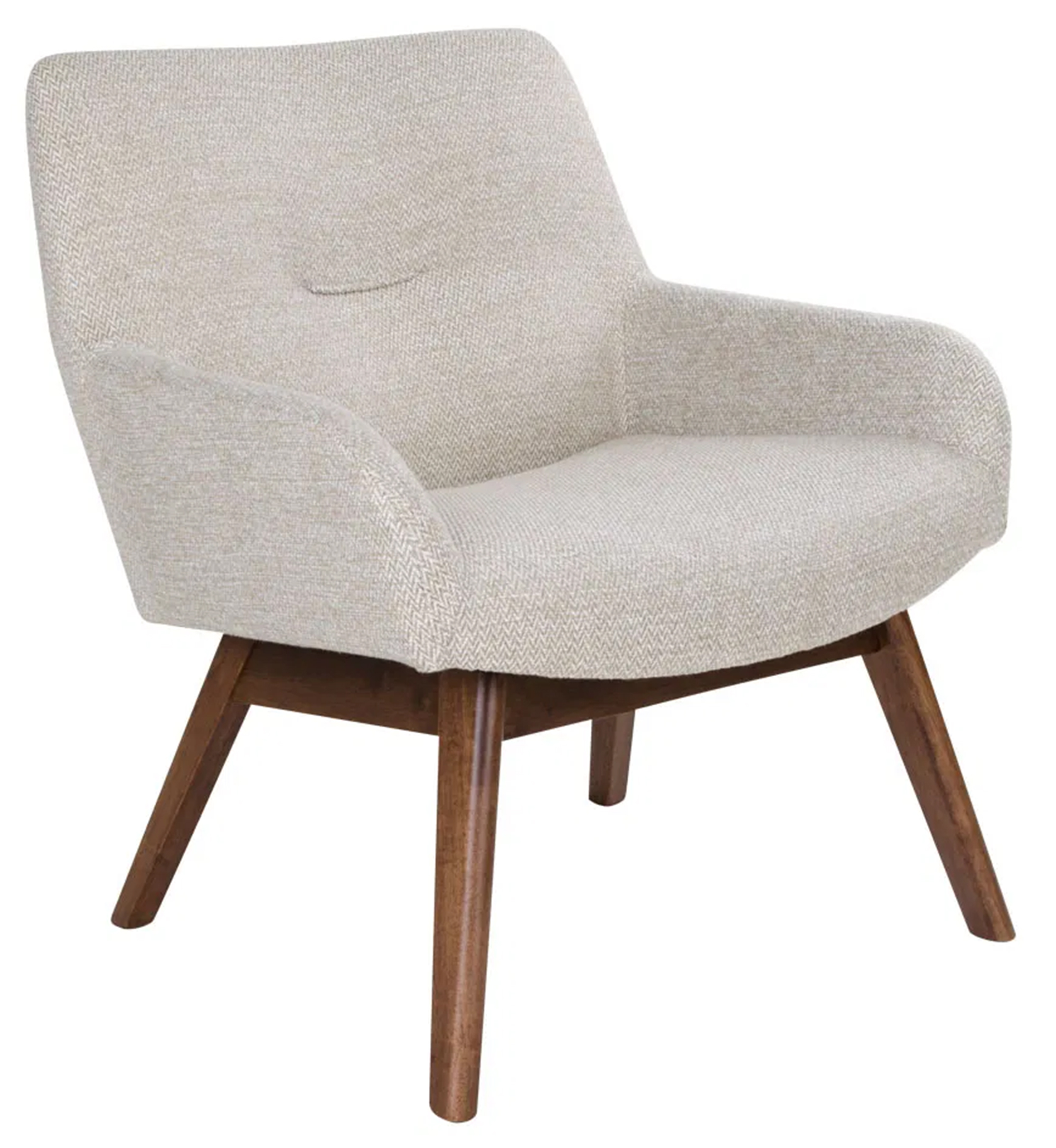 Fauteuil Oddmund beige sur pieds marron - zdjęcie 1