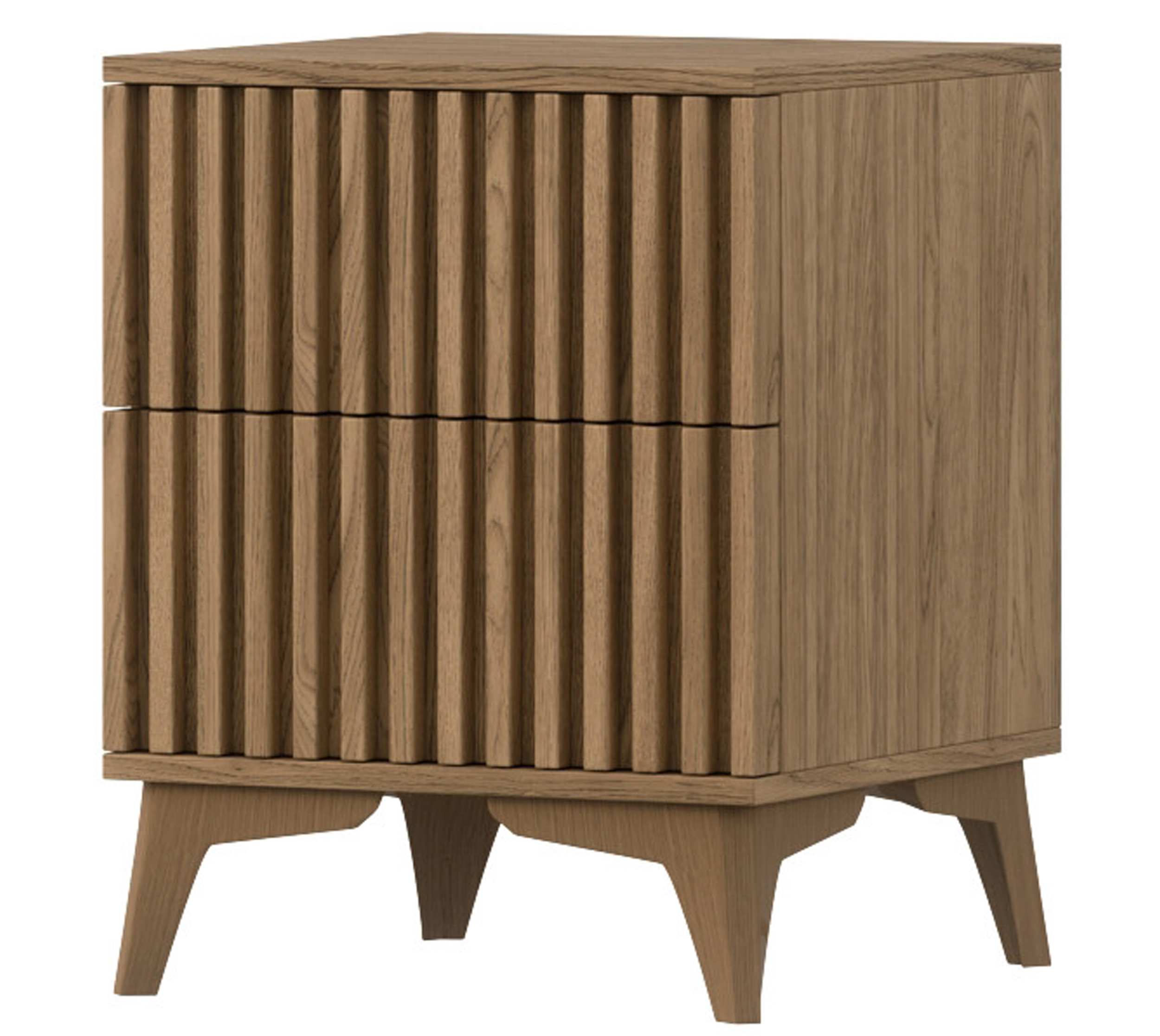 Szafka nocna Avelana 40 cm z dwiema szufladami dąb artisan lamele - zdjęcie 1