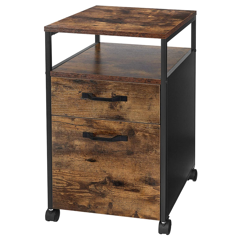 Kontenerek pod biurko Ramizu na kółkach z dwoma szufladami - zdjęcie 1