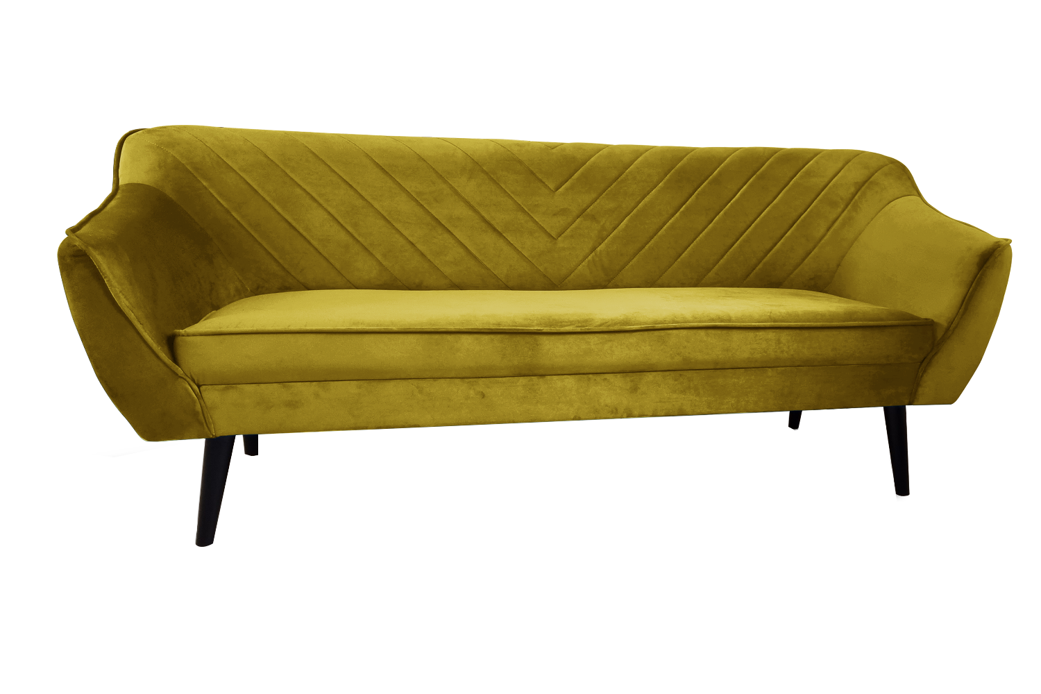 Sofa trzyosobowa Voltana musztardowa velvet - zdjęcie 1