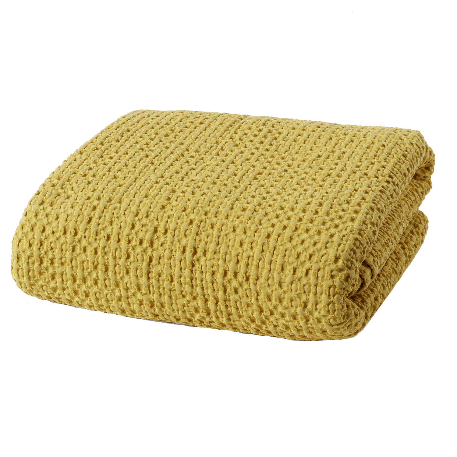 Narzuta na łóżko Alpinia bawełniana żółta - zdjęcie 1